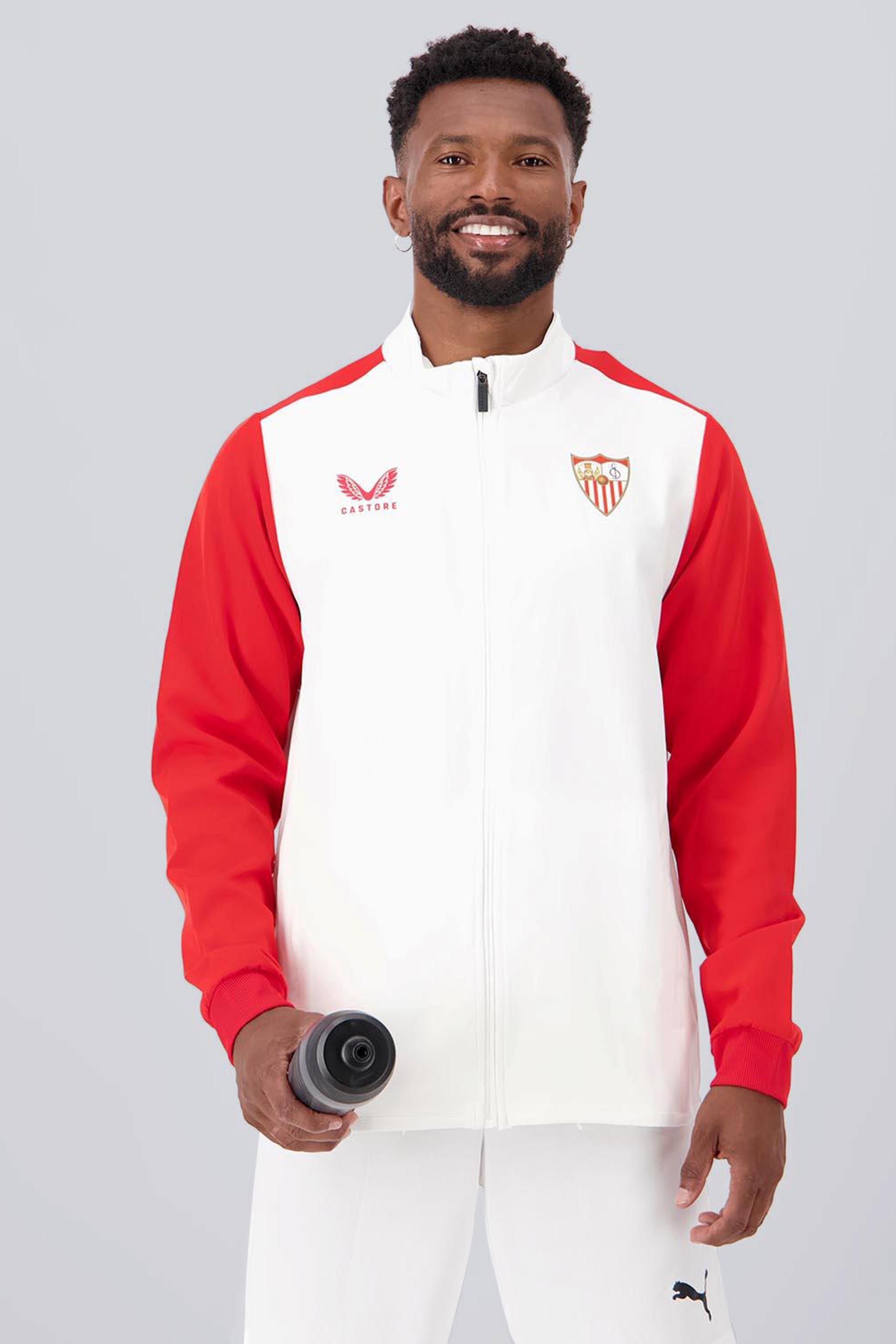 Sudadera Sevilla FC Prematch 23/24 Blanco Fútbol Hombre Sprinter
