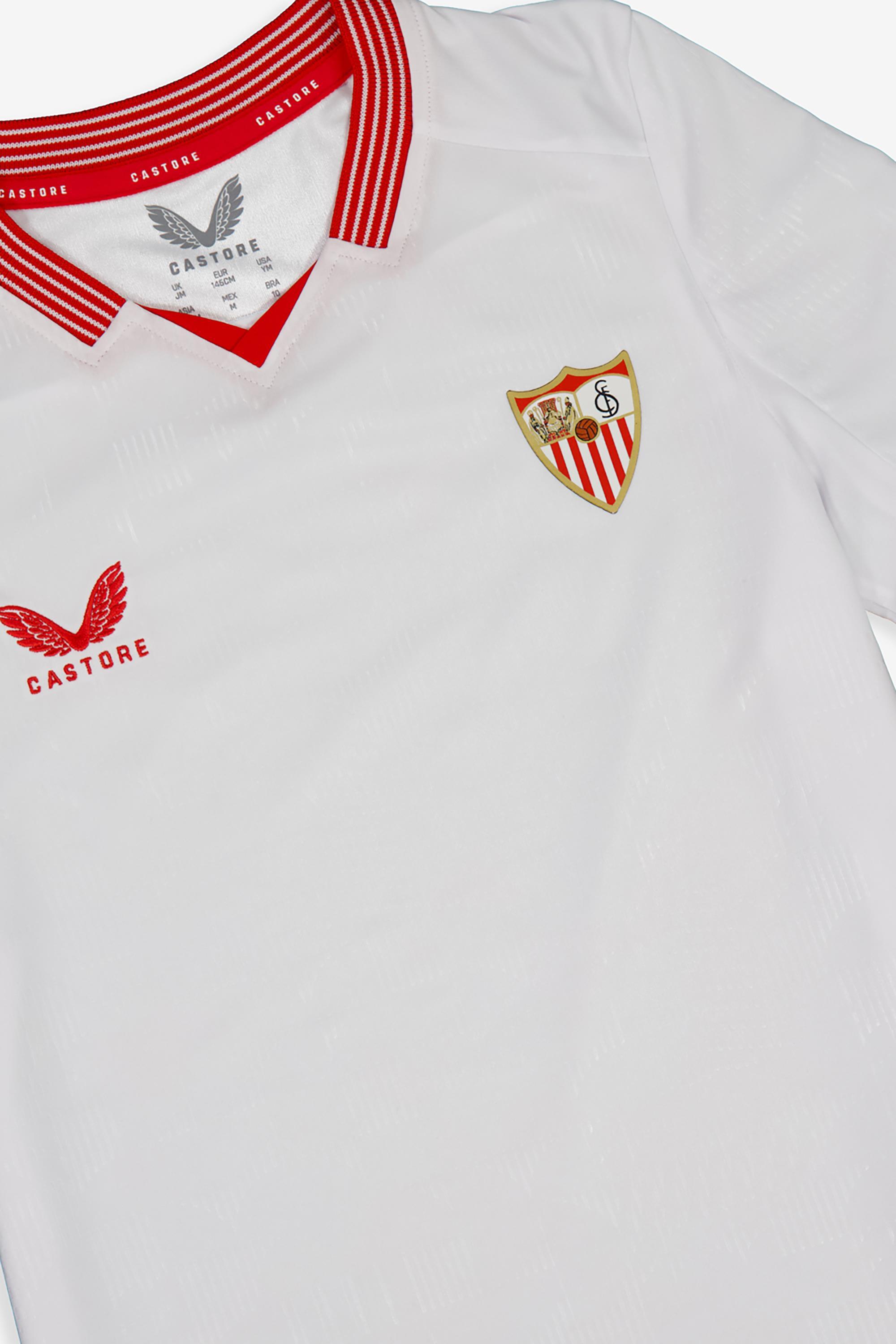 Camiseta Sevilla FC 23/24 Blanco Camiseta Fútbol Niño Sprinter