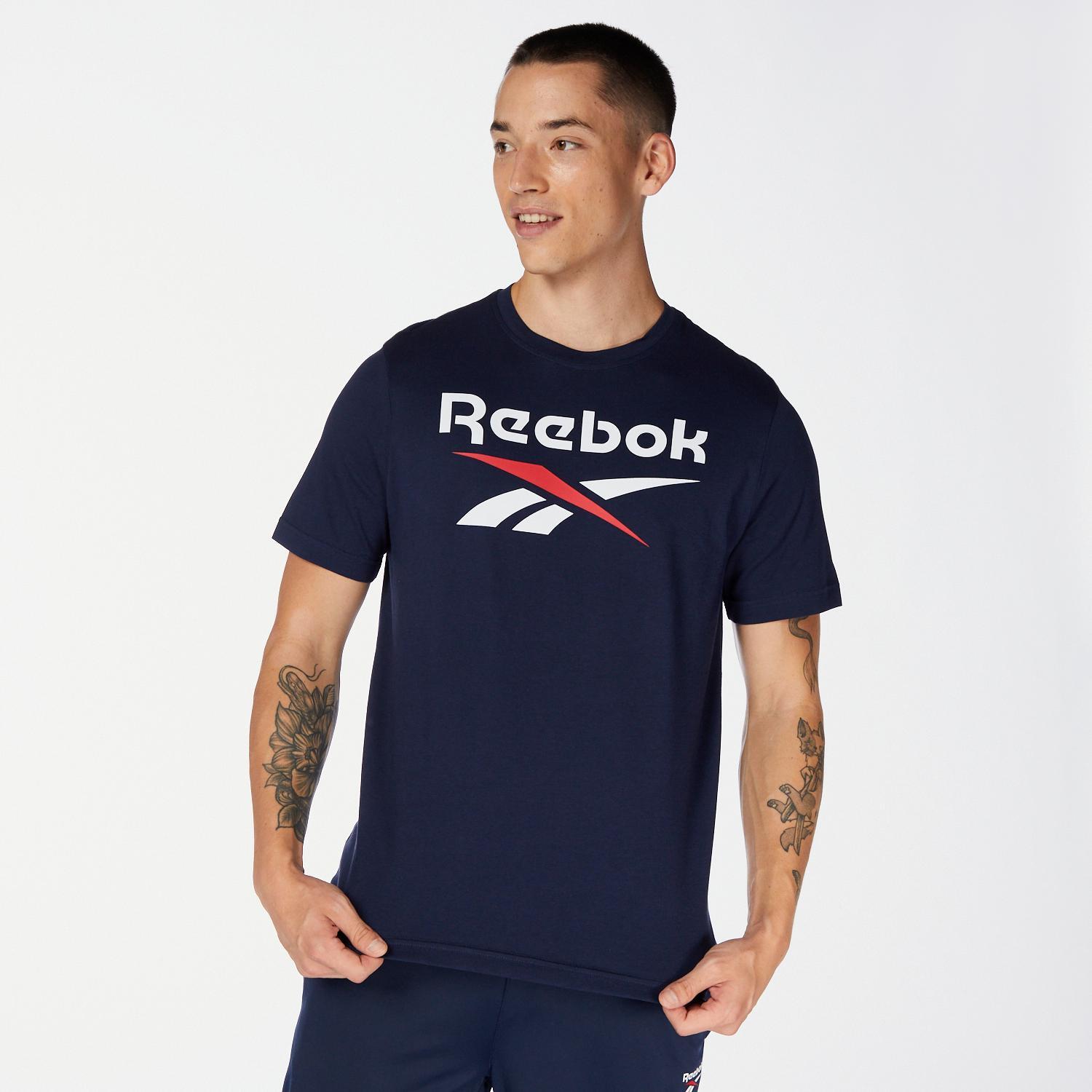 Reebok Big Logo Marineblauw T-shirt Heren