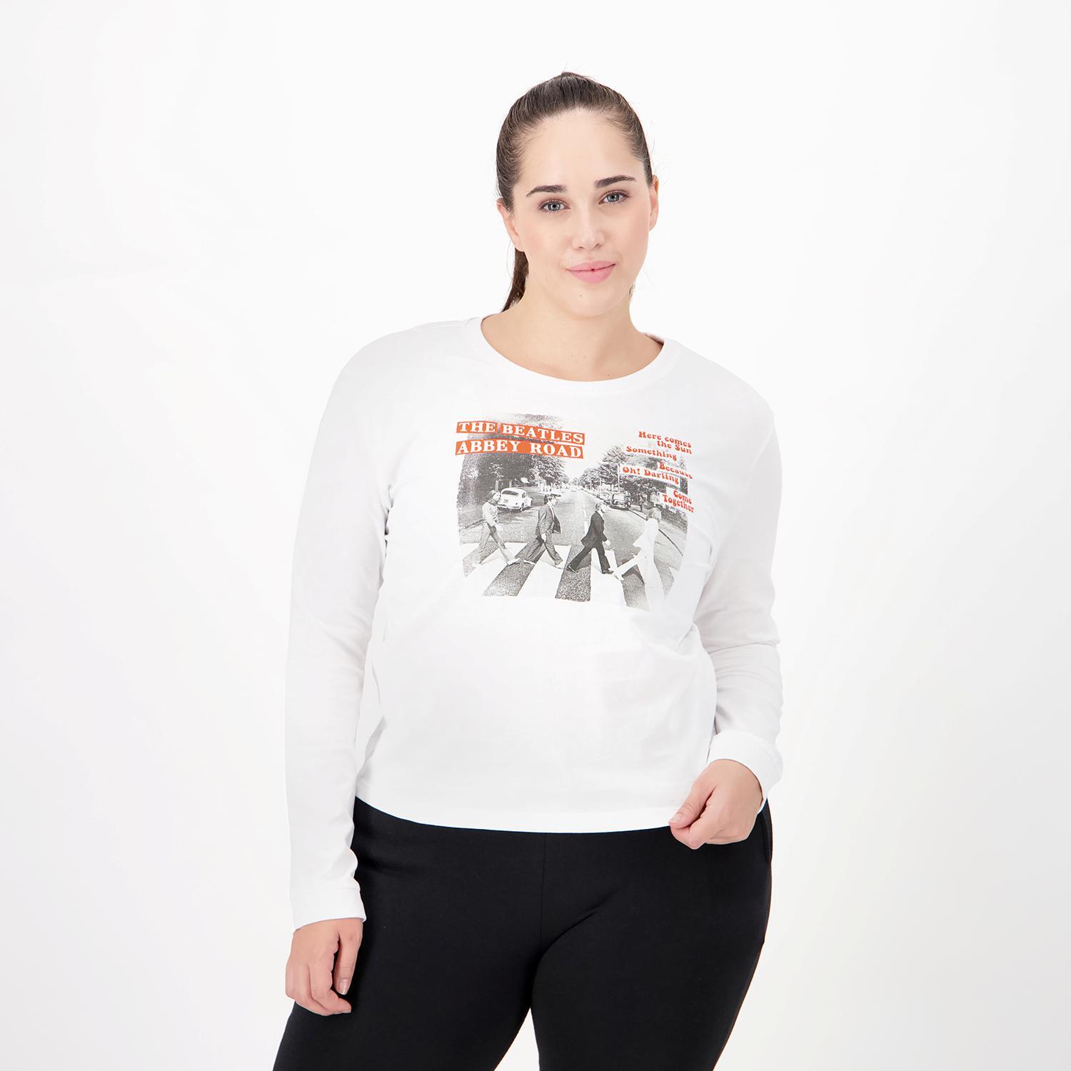 Camiseta Beatles - Blanco - Camiseta Manga Larga Mujer talla XL