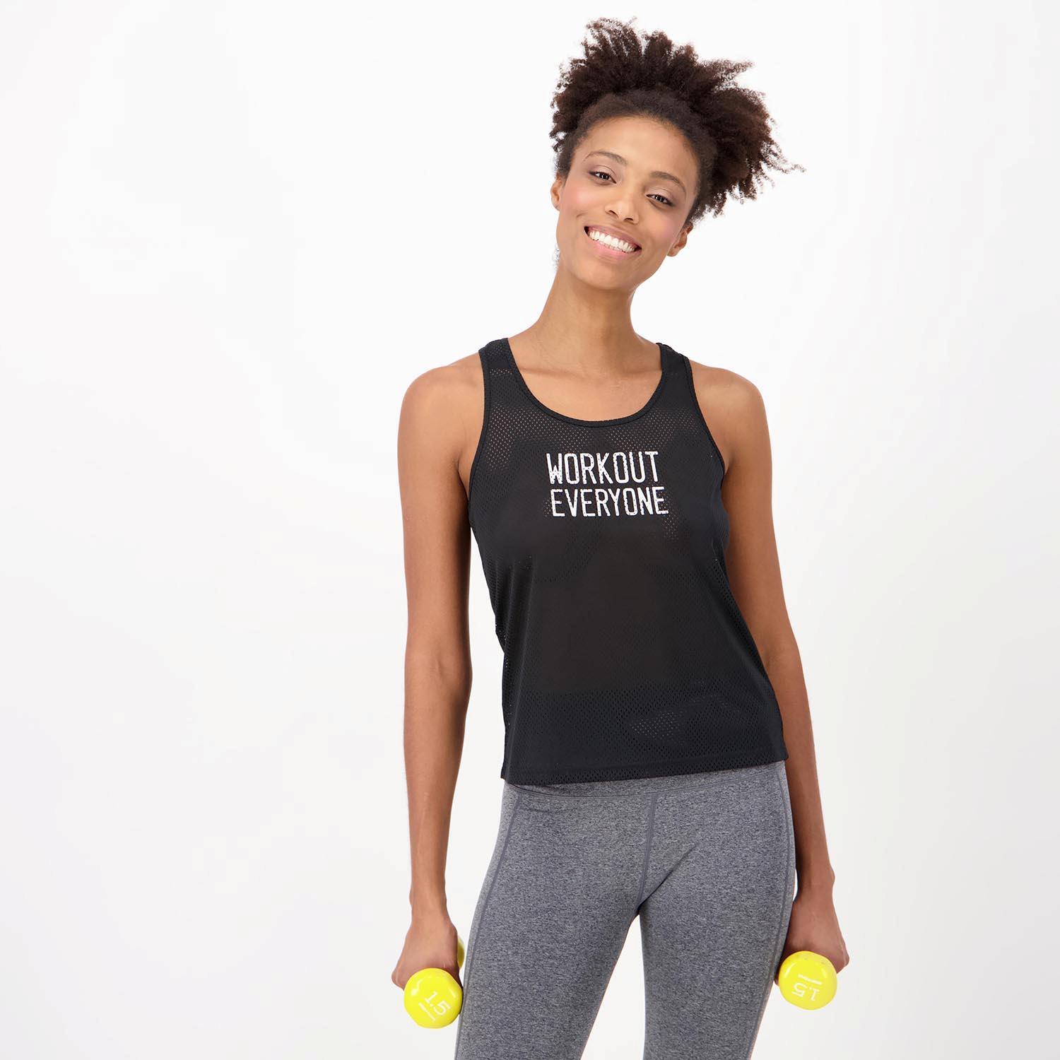 Doone Gym - Negro - Camiseta Fitness Mujer