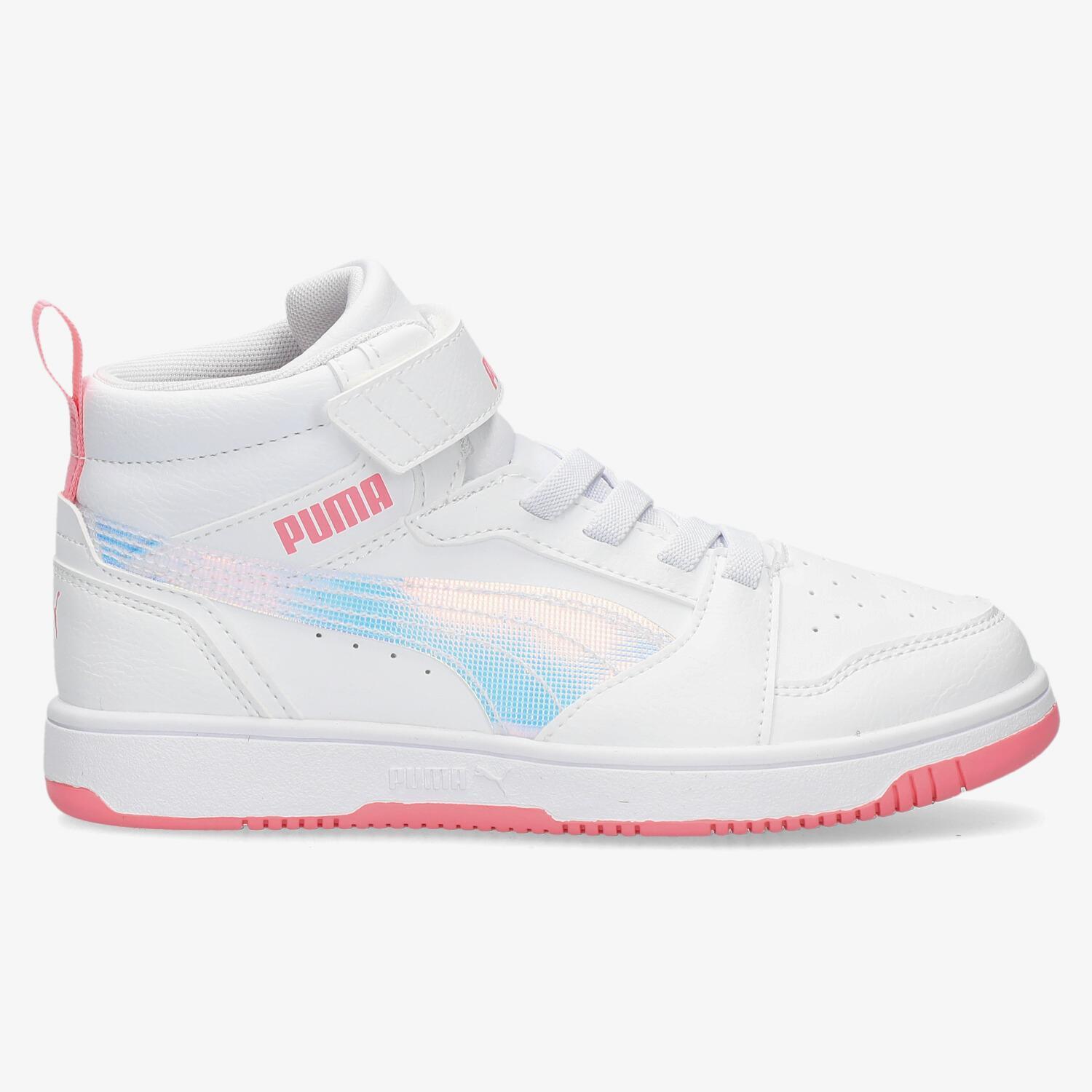 Puma Rebound V6 - Branco - Sapatilhas Bota Velcro Menina tamanho 28