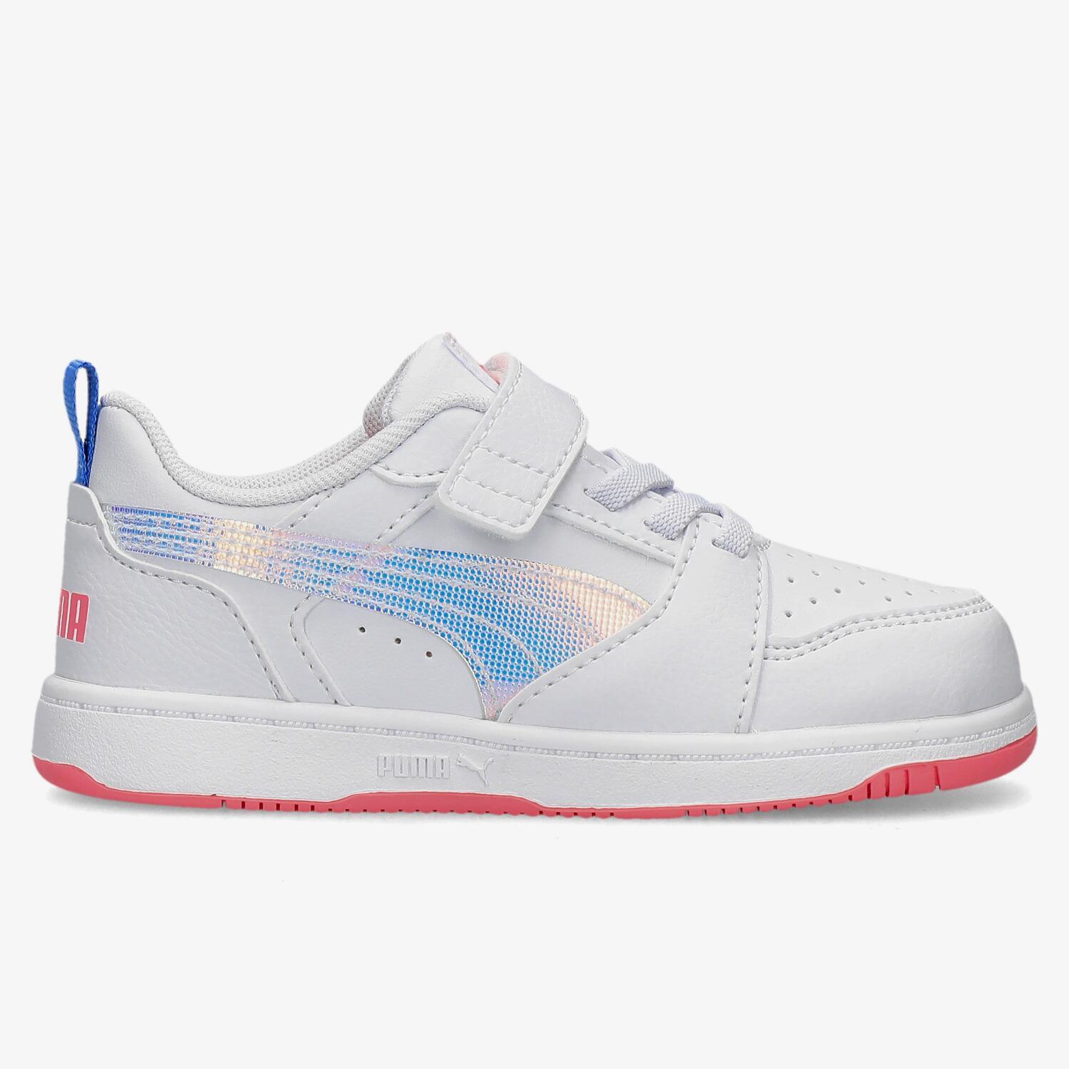 Puma Rebound V6 - Branco - Sapatilhas Velcro Menina tamanho 20