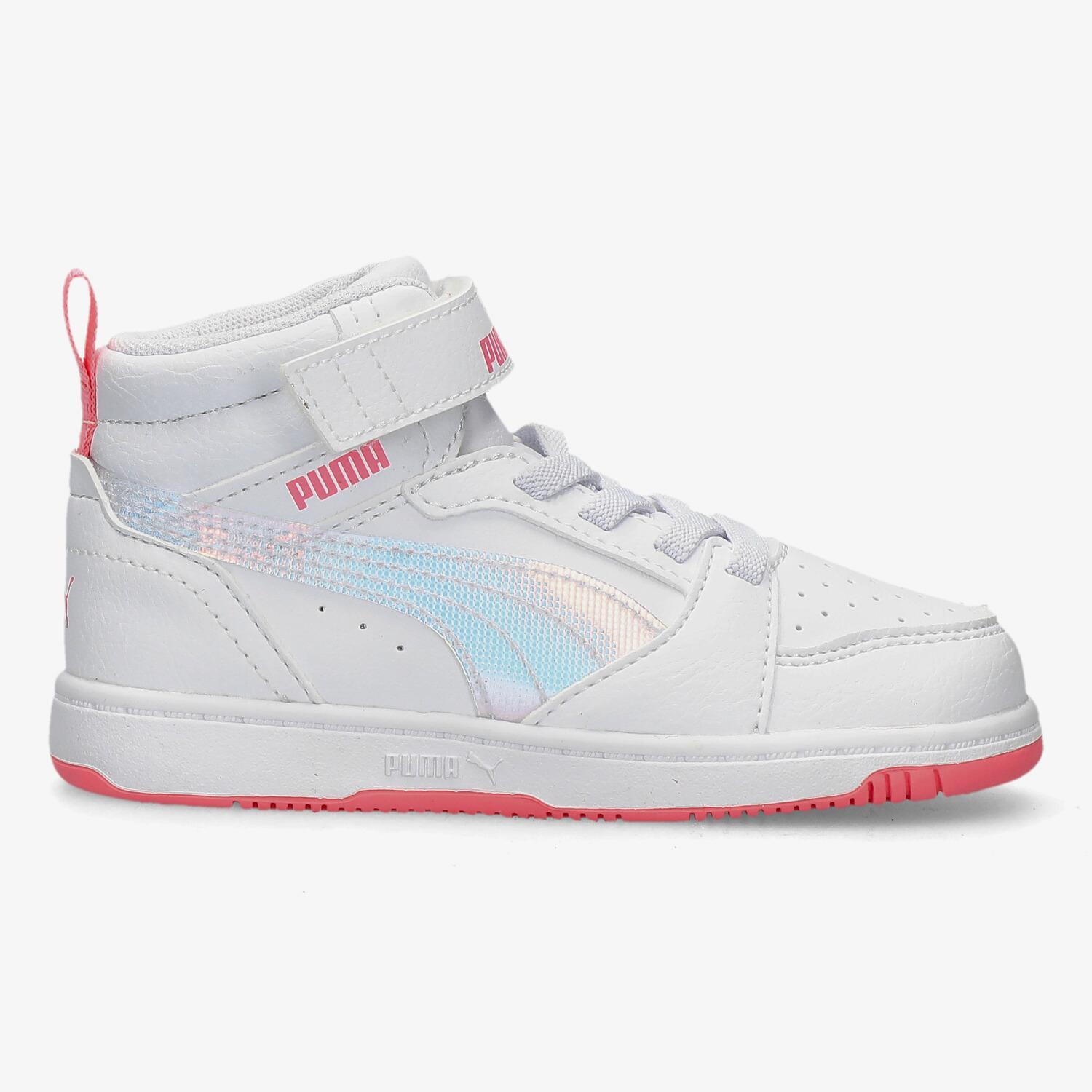 Puma Rebound V6 - Branco - Sapatilhas Bota Velcro Menina tamanho 20