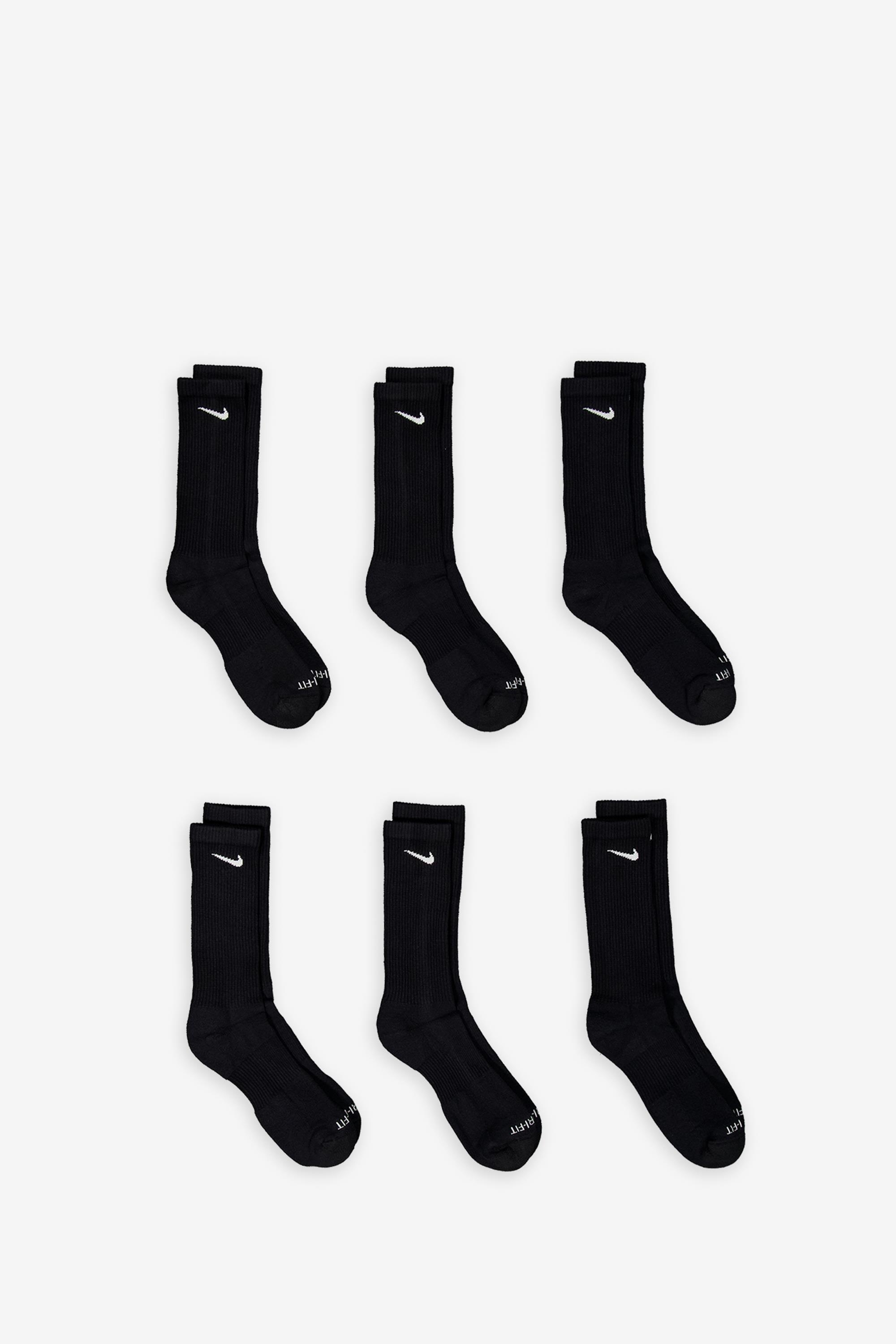 Calcetines Deporte Nike Everyday Plus Pack 6 Negros talla