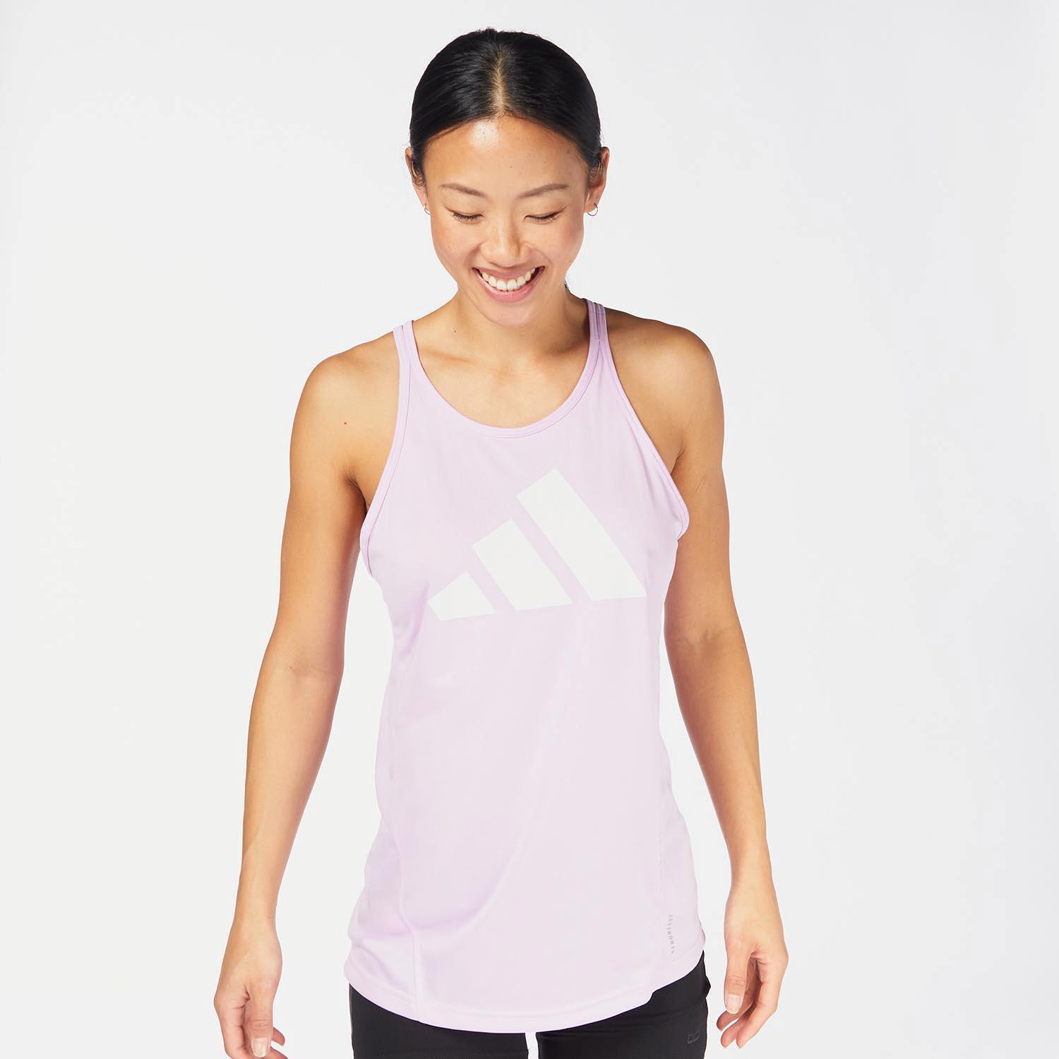 Camiseta tirantes fitness Mujer adidas rosa