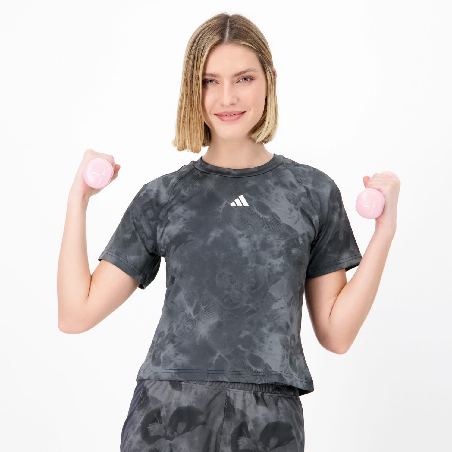Camiseta adidas - Gris - Camiseta Boxy Mujer talla XS