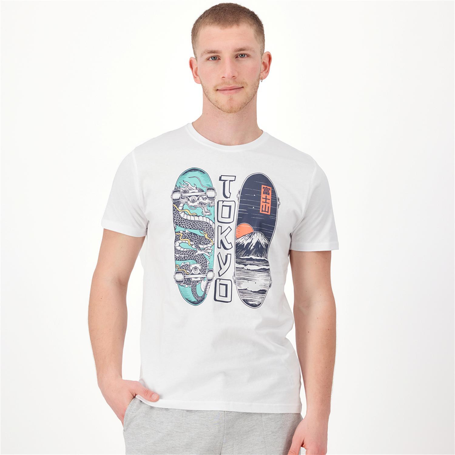 Silver Skateboard - Blanco - Camiseta Hombre talla L