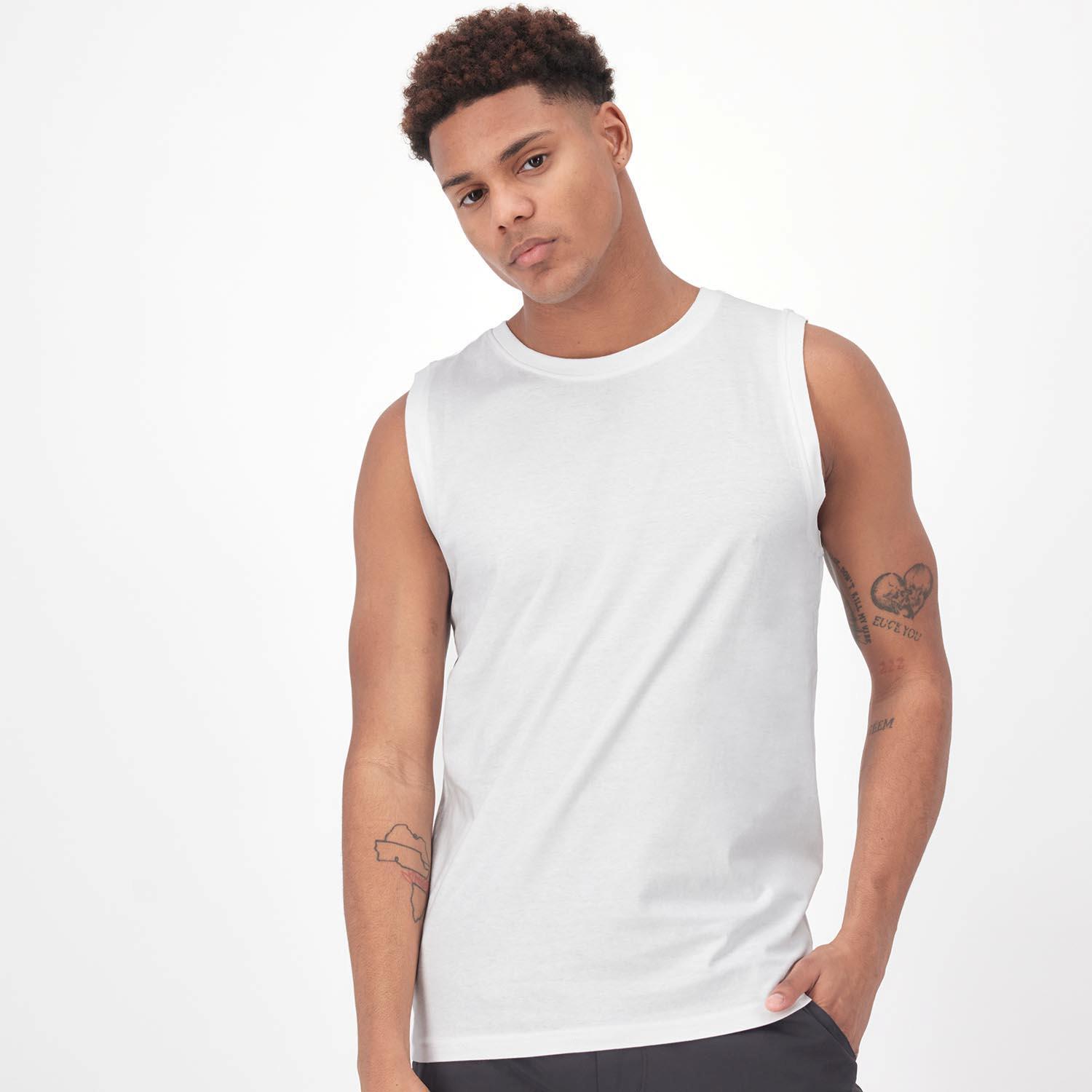 Up Basic - Blanco - Camiseta Sin Mangas Hombre talla S