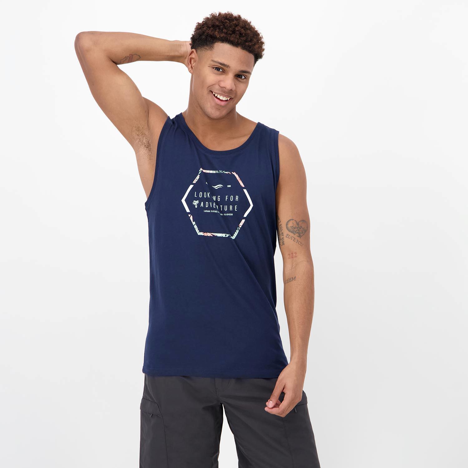 Up Stamps - Marino - Camiseta Tirantes Hombre talla L