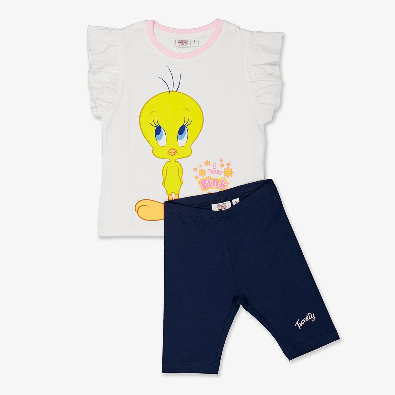 Conjunto Piolín - Blanco - Conjunto Niña Warner talla 6