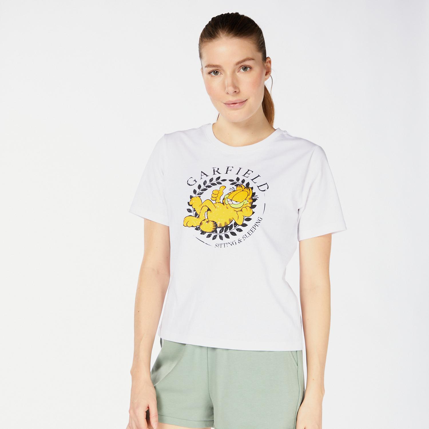 Camiseta Garfield - Blanco - Camiseta Mujer talla XL