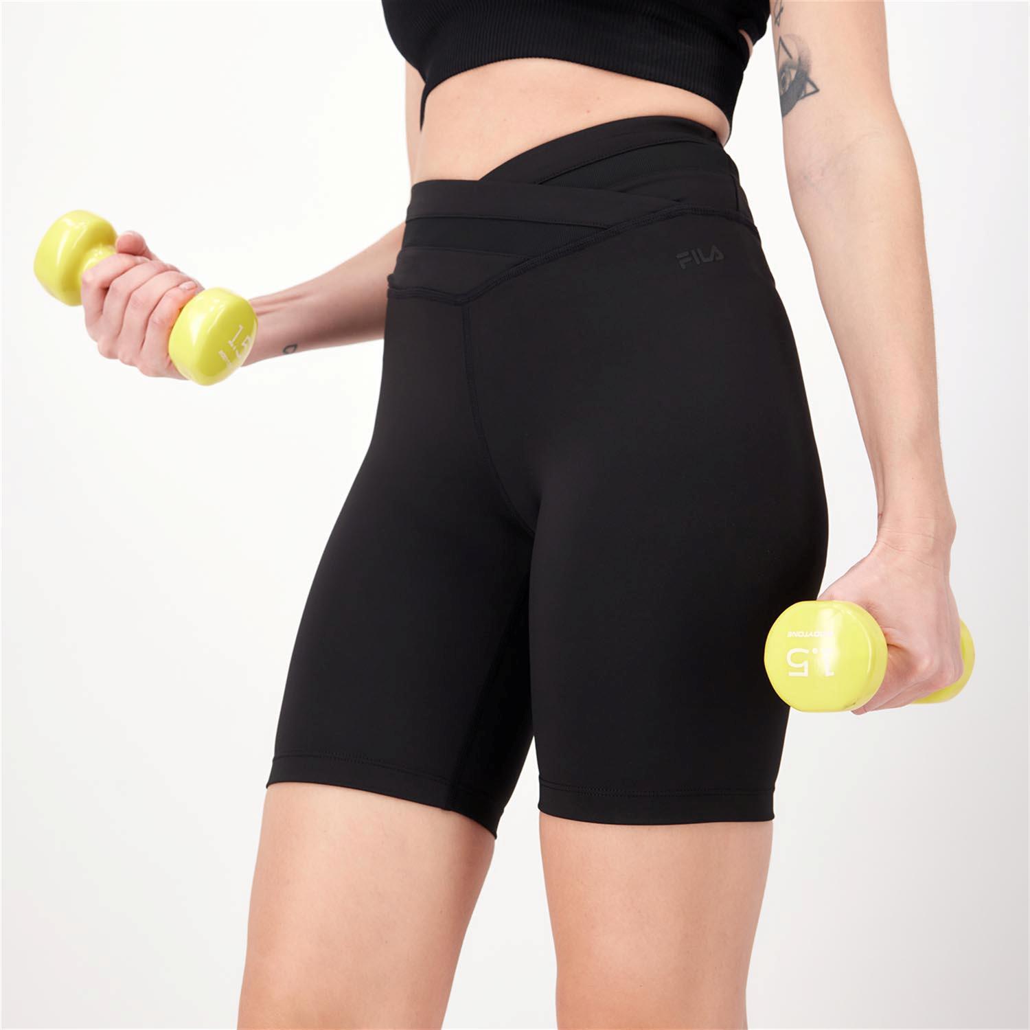 Mallas Cortas Fila - Negro - Leggings Ciclista Mujer talla
