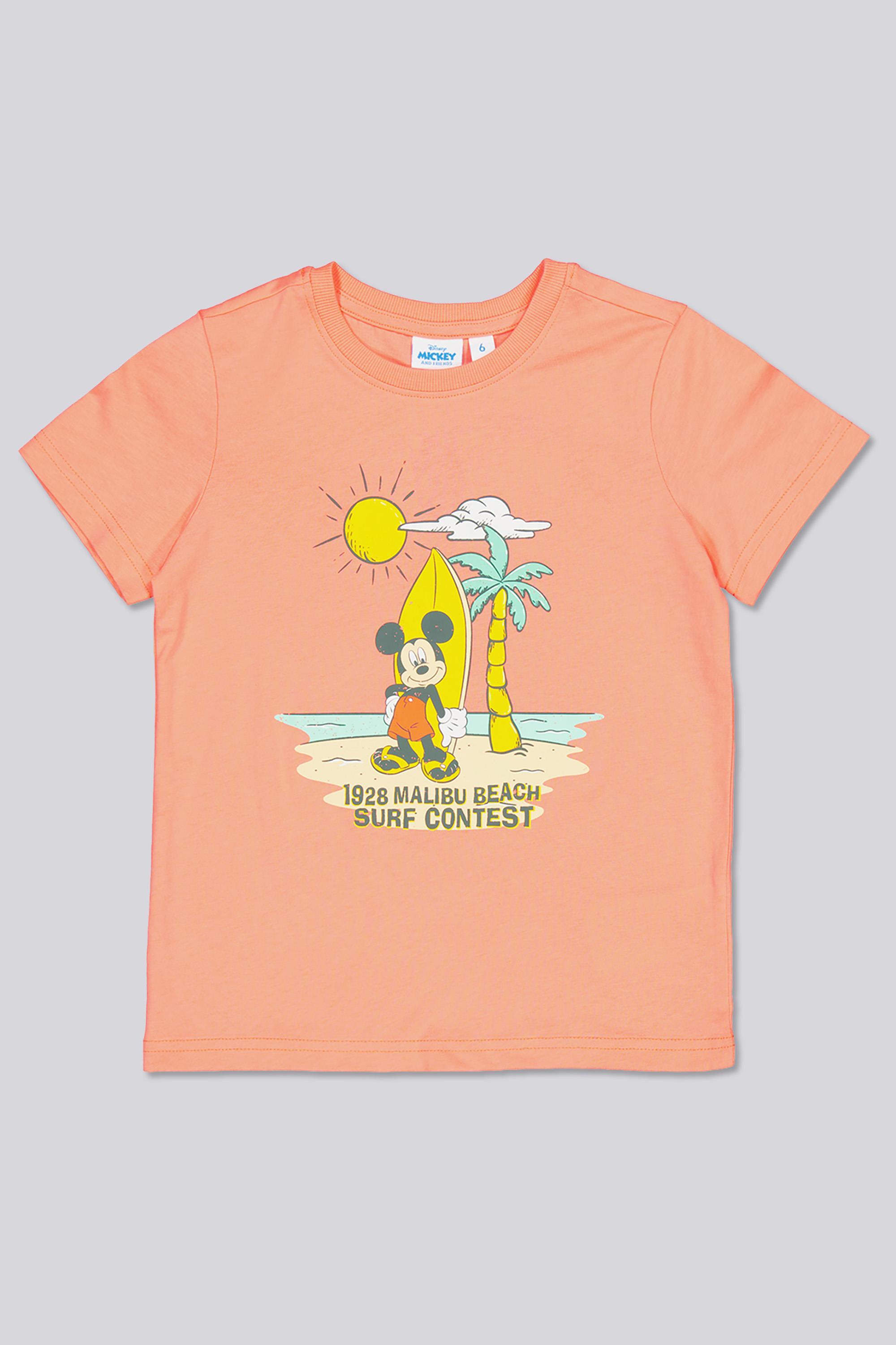 Camiseta Algodón Mickey - Coral - Camiseta Niño Disney talla 2