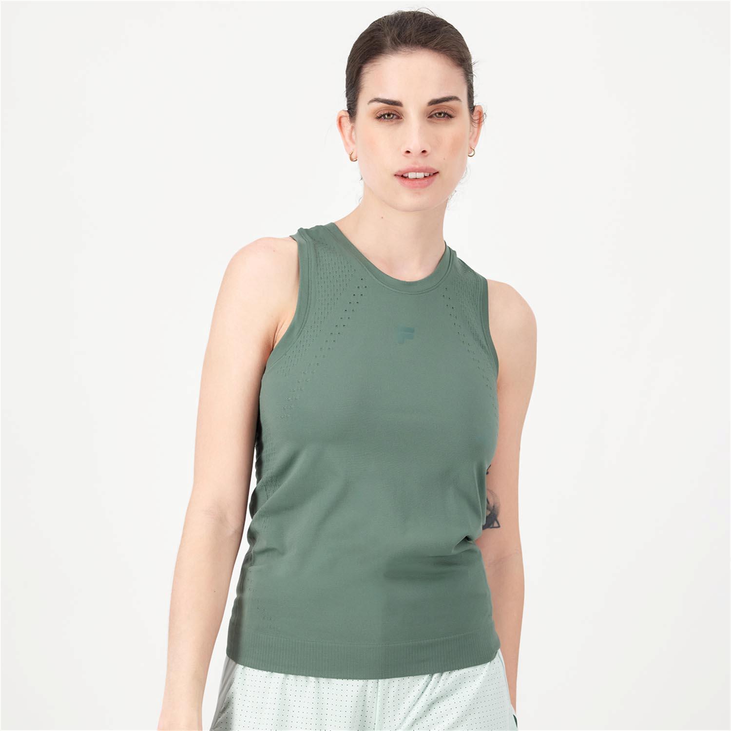 Camiseta Fila - Kaki - Camiseta Running Mujer talla L/XL