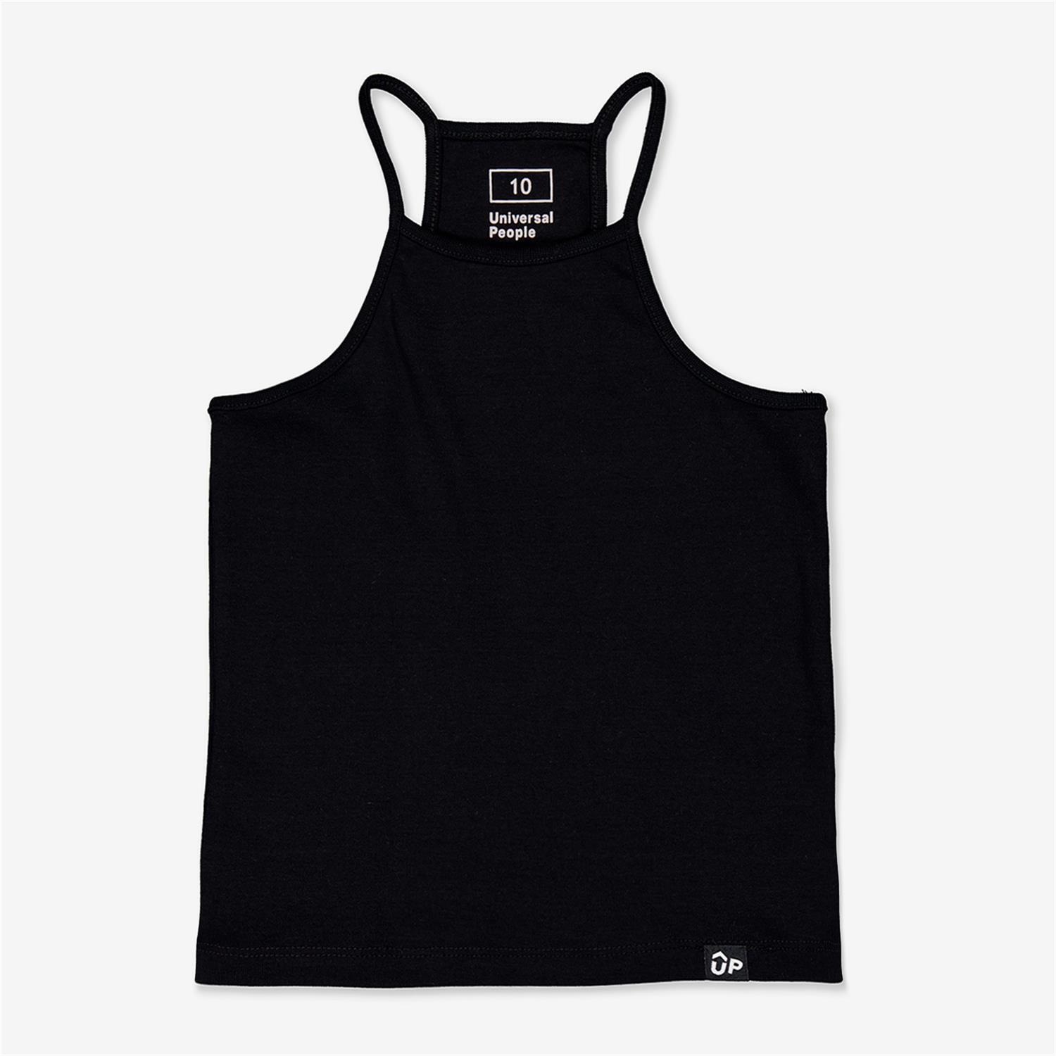 Camiseta UP - Negro - Camiseta Halter Niña talla 10
