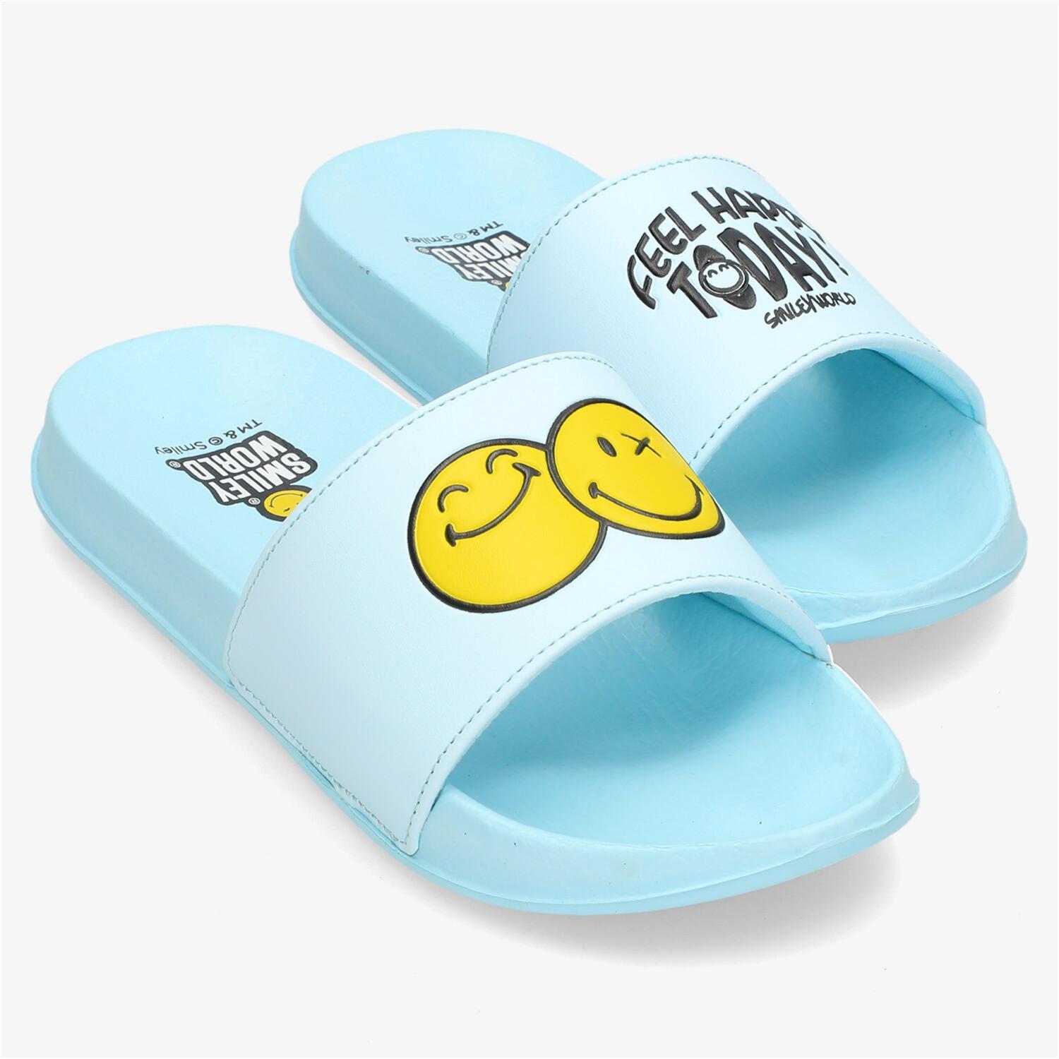 Chanclas SmileyWorld® - Celeste - Chanclas Playa Mujer talla 41