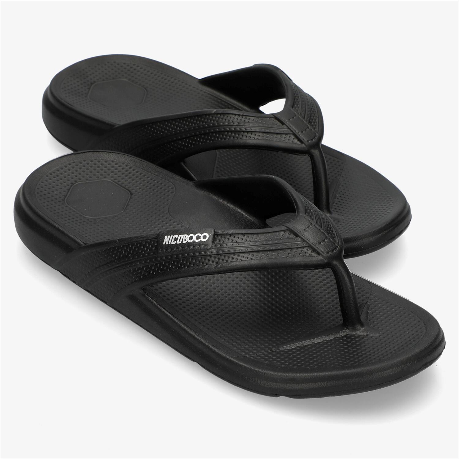 Nicoboco Leopard - Negro - Chanclas Playa Dedo Hombre talla 44