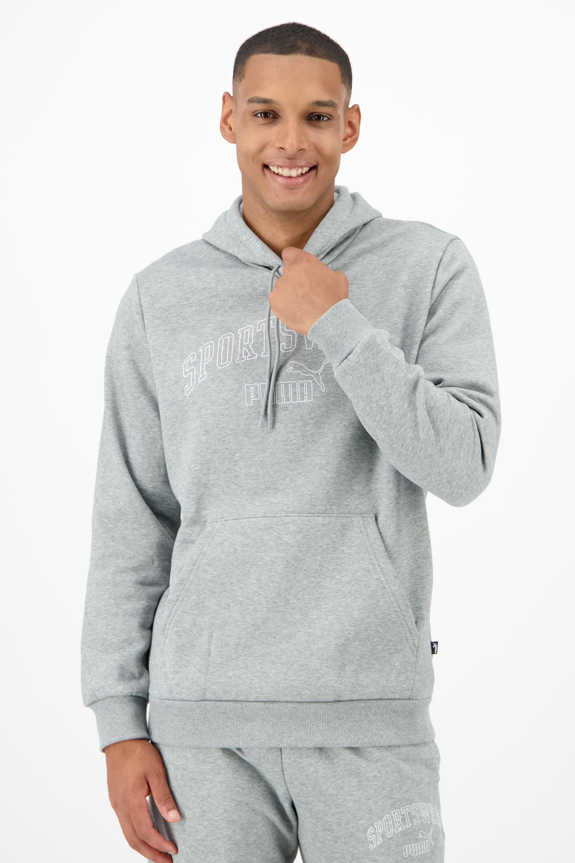 Ess+Logo Lab - Gris - Sudadera Capucha Hombre talla