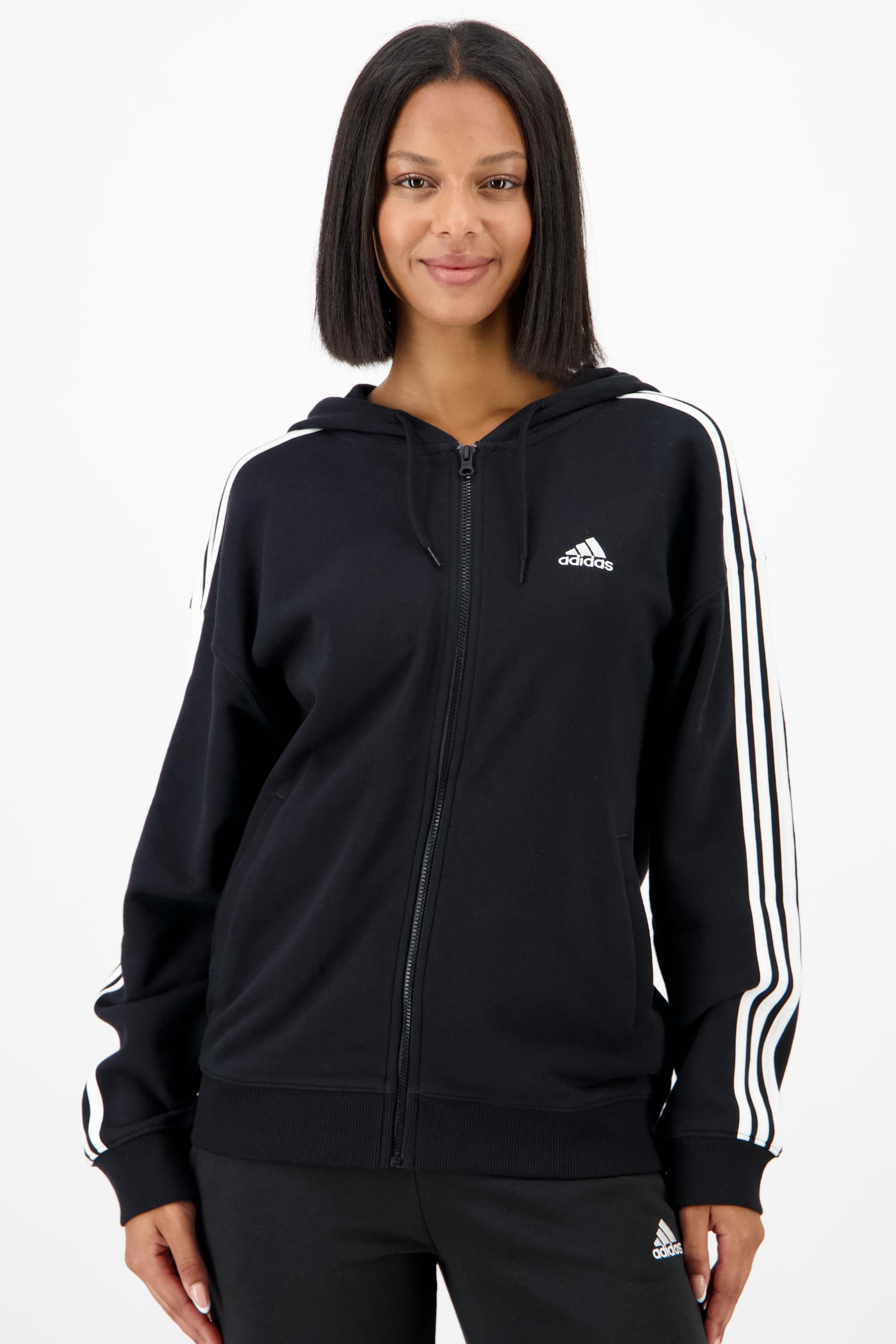 adidas 3S Negro Sudadera Cremallera Mujer Sprinter