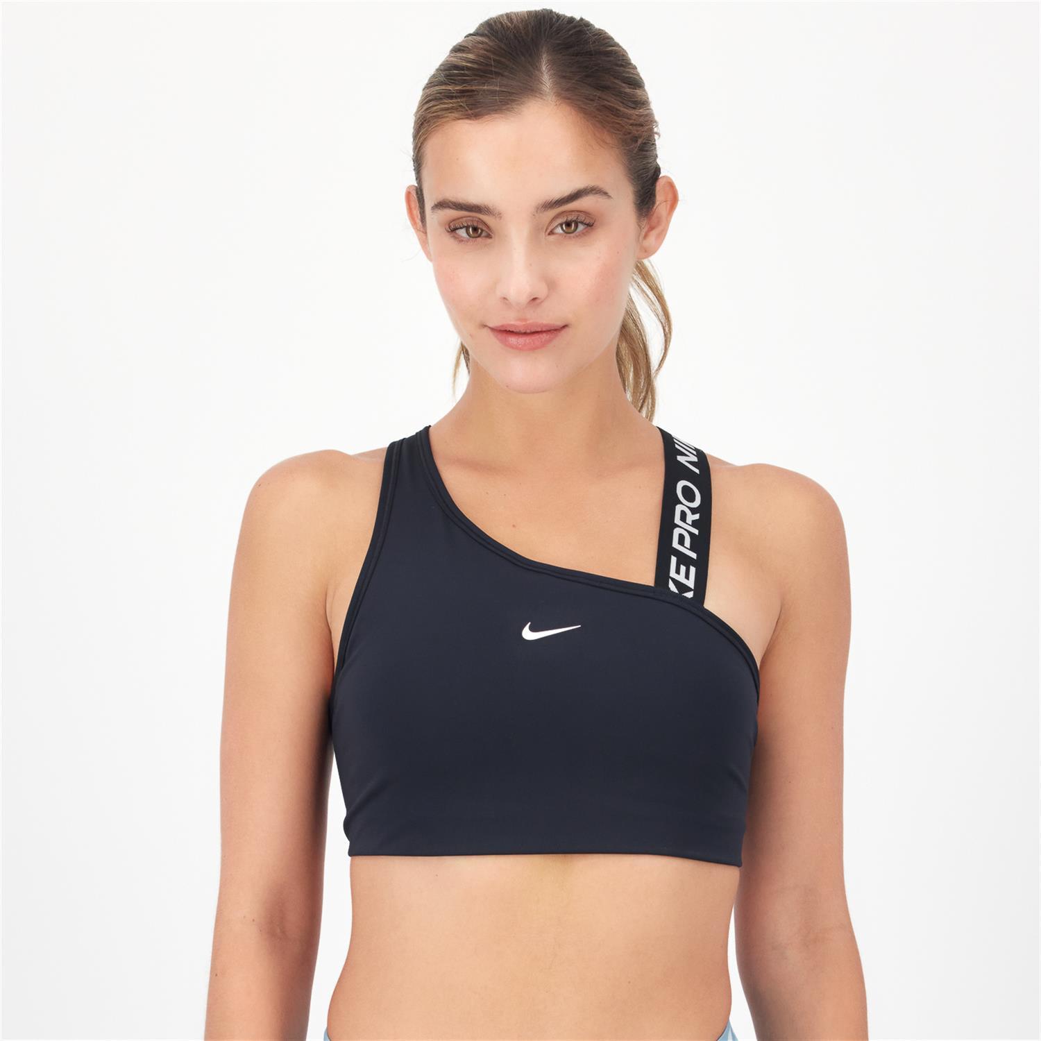 Nike Swoosh - Celeste - Sujetador Deportivo Asimétrico talla L