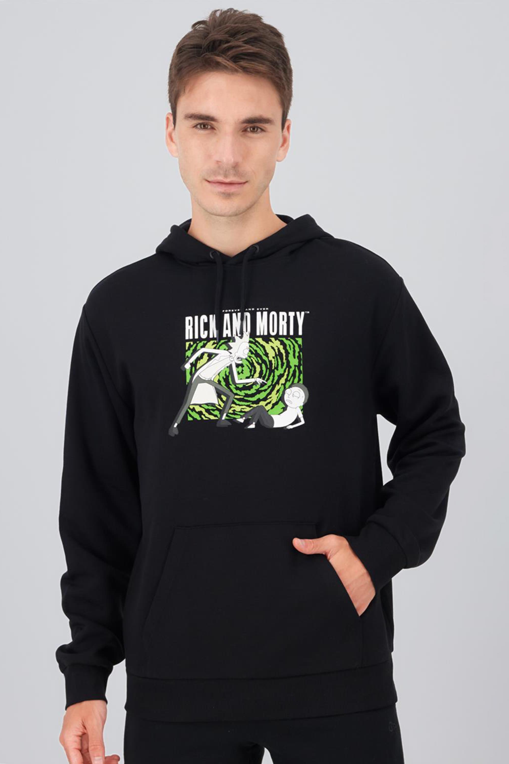 Sudadera Rick Morty Negro Sudadera Capucha Hombre Sprinter