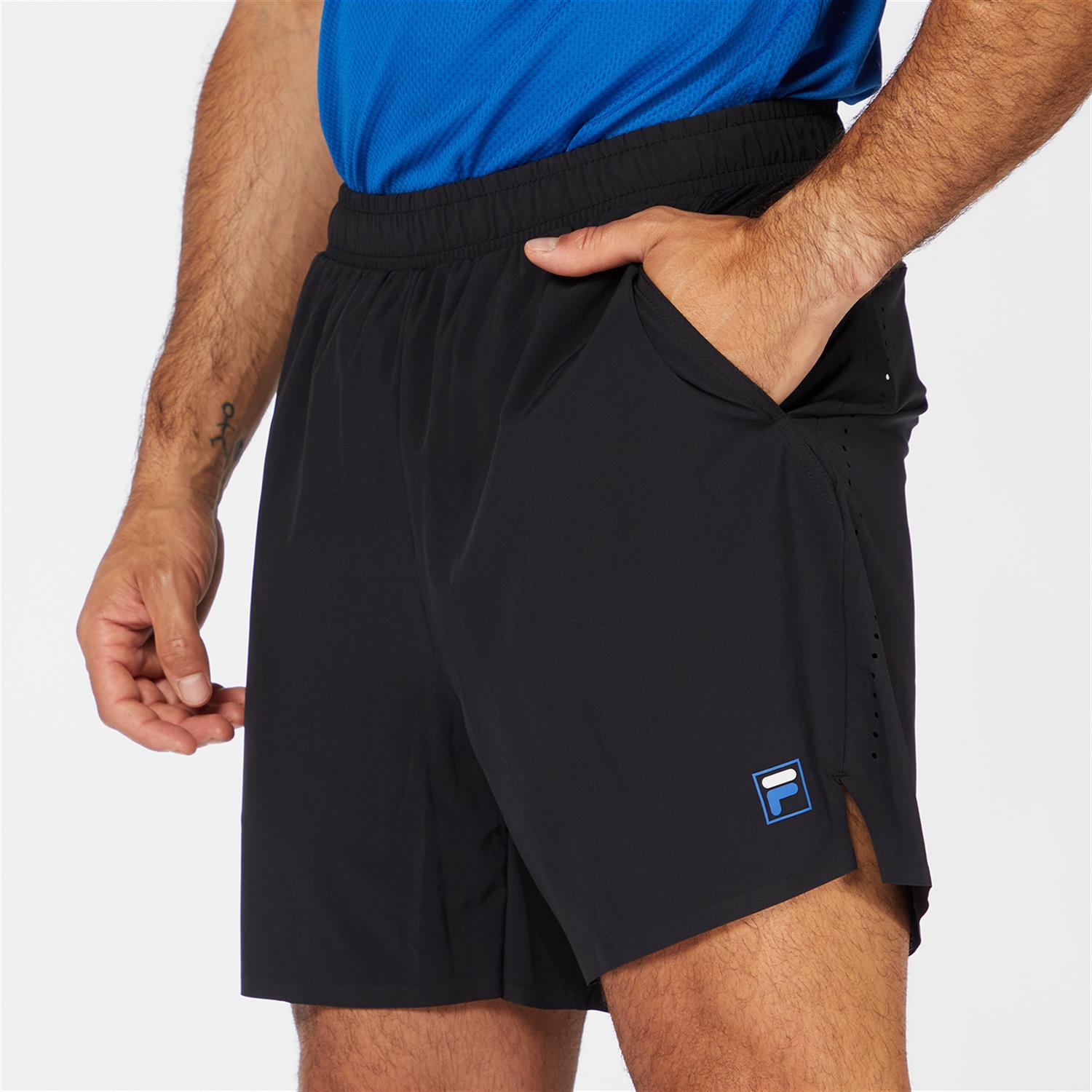 Pantalón Corto Fila - Negro - Pantalón Tenis Hombre