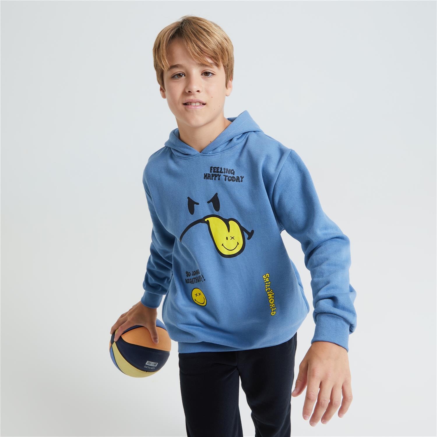 Sudadera SmileyWorld® - Denim - Sudadera Capucha Niño talla 16