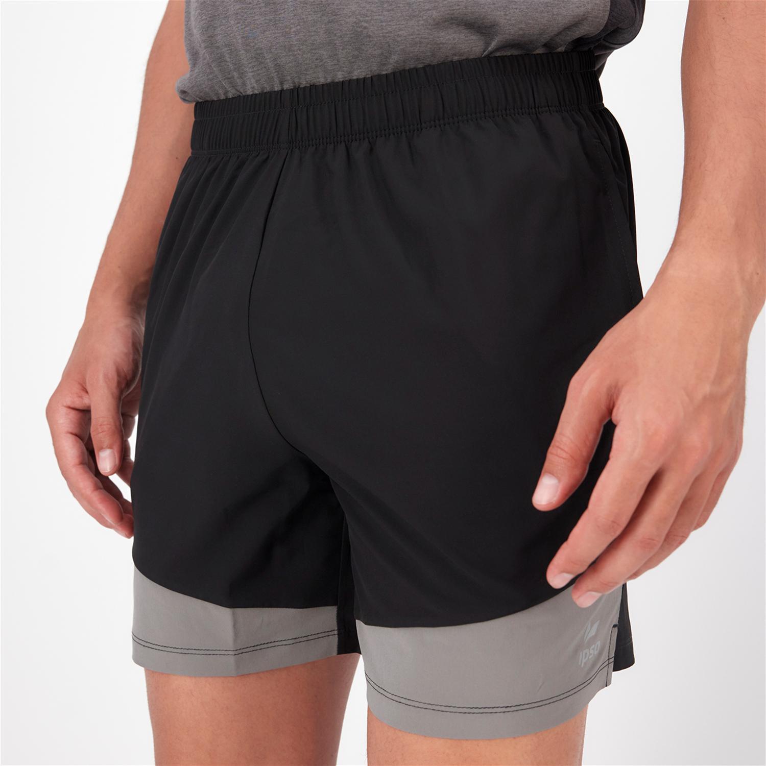Ipso Combi - Negro - Pantalón Corto Running Hombre talla M