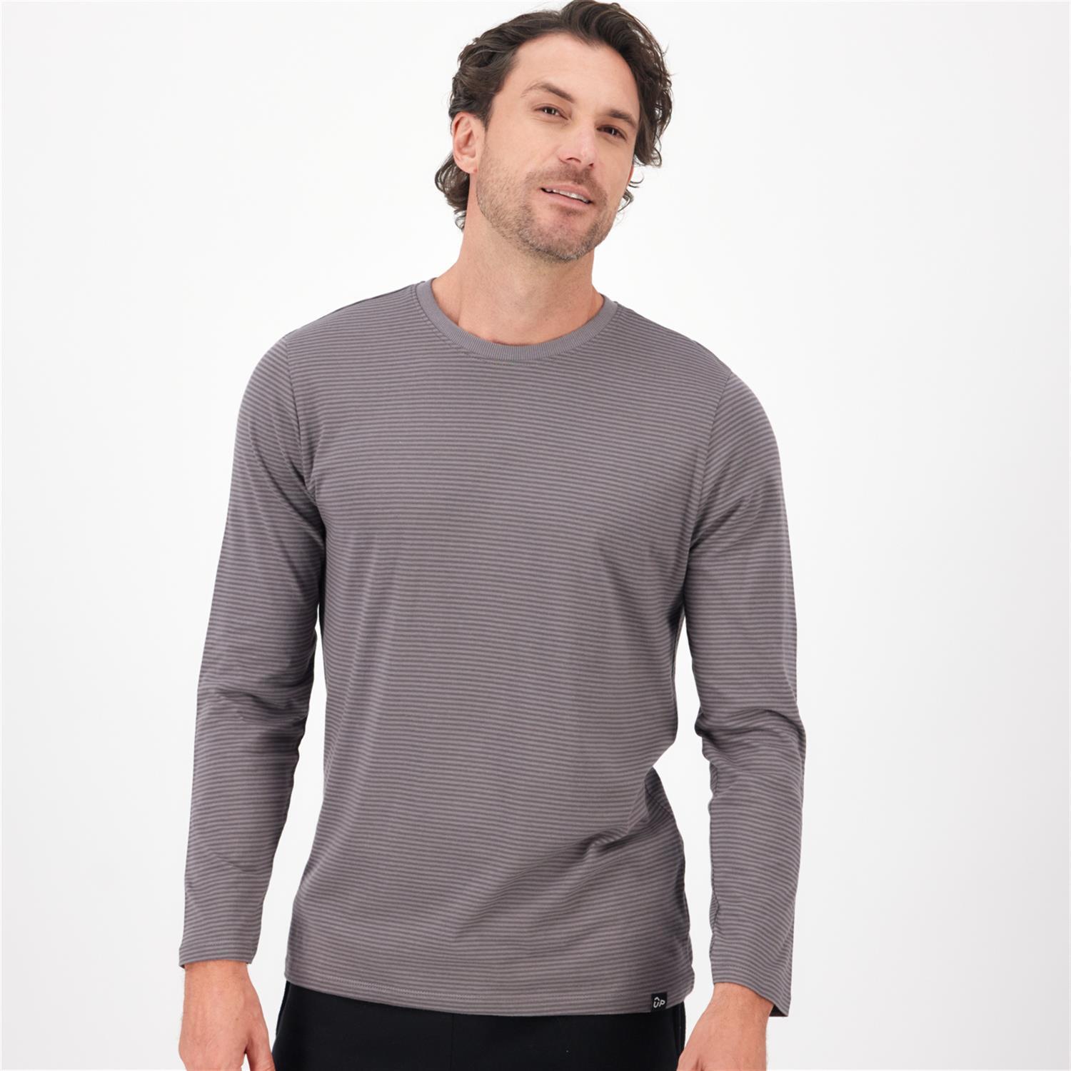Up Stamps - Gris - Camiseta Manga Larga Hombre talla 2XS