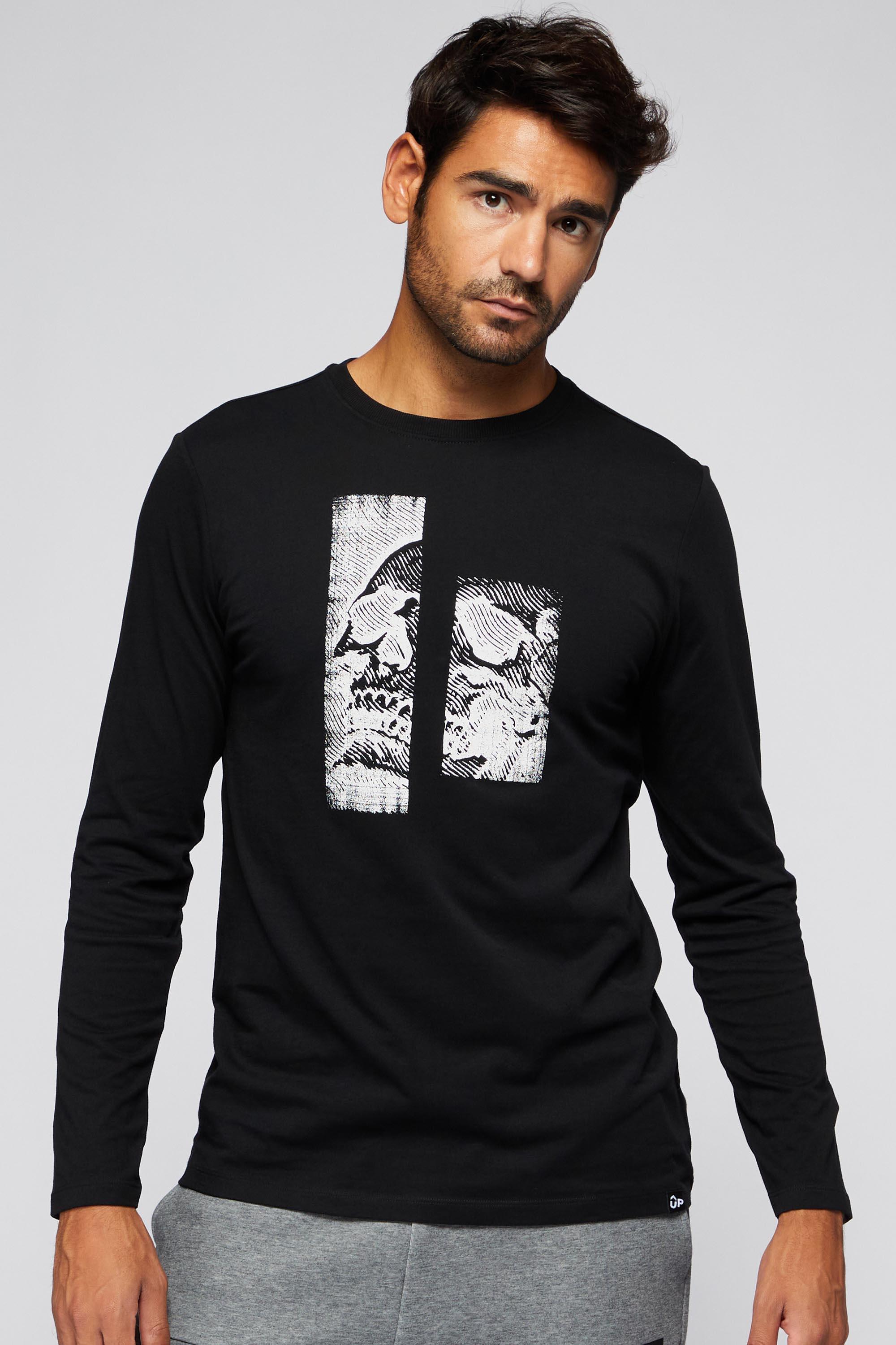 Stamps - Negro - Camiseta Manga Larga Hombre talla