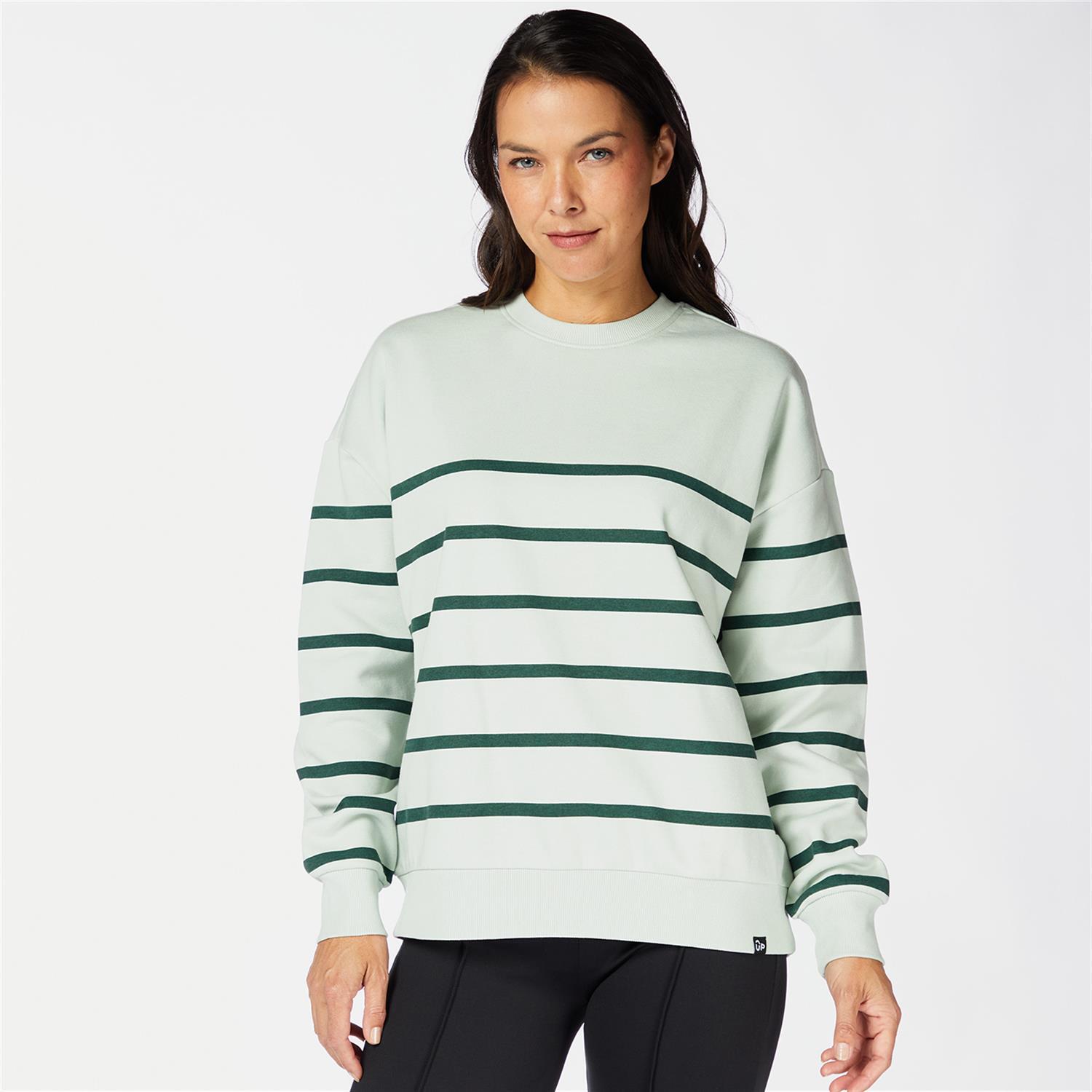 Stamps - Verde - Sudadera Rayas Mujer talla