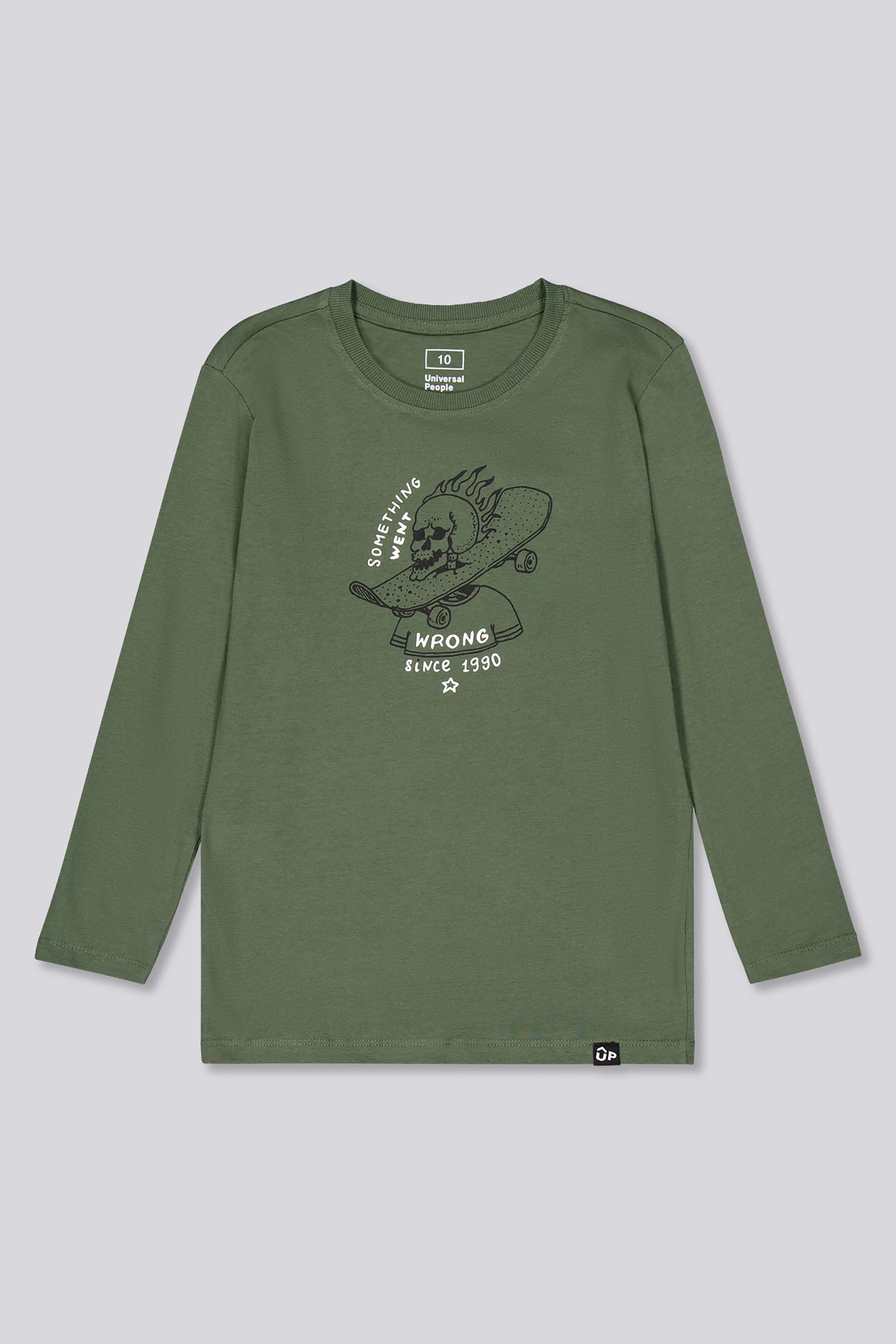 Camiseta Manga Larga Up - Azul - Camiseta Algodón Niño