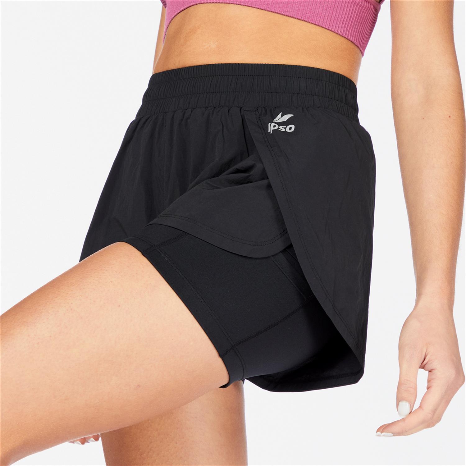 Experience - Negro - Pantalón Corto + Malla Mujer talla