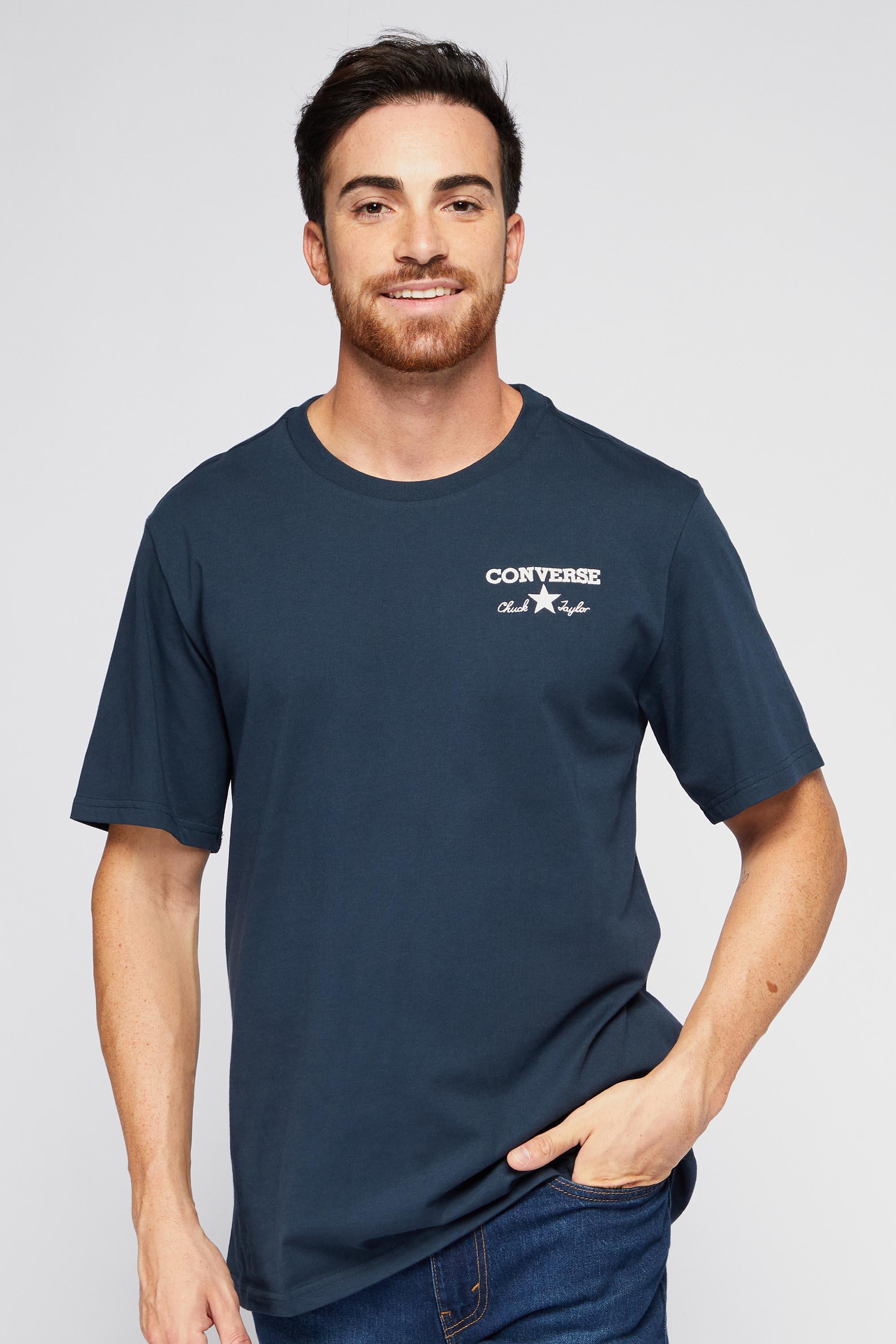 Retro - Azul - Camiseta Algodón Hombre talla