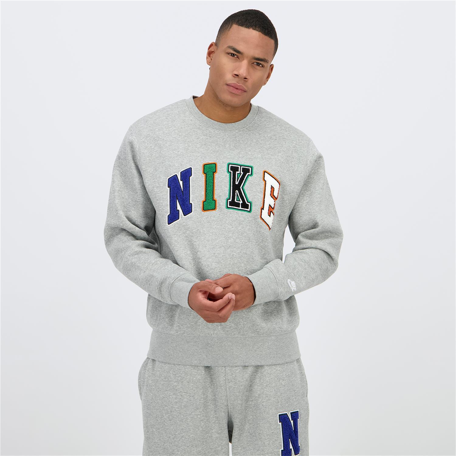 Nike Letters - Gris - Sudadera Vintage Hombre talla S