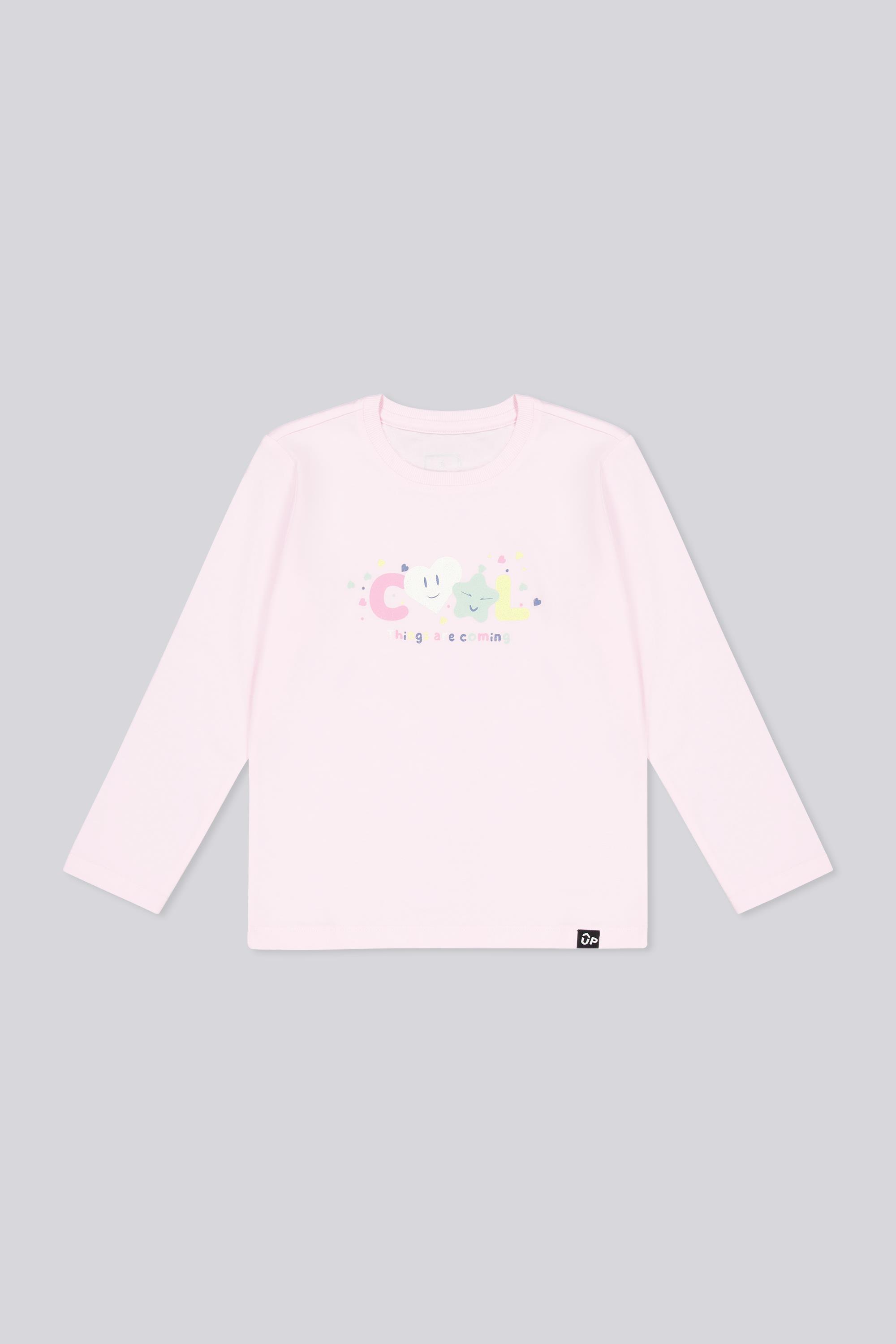Camisola Up - Rosa - Camisola Algodão Menina tamanho 4