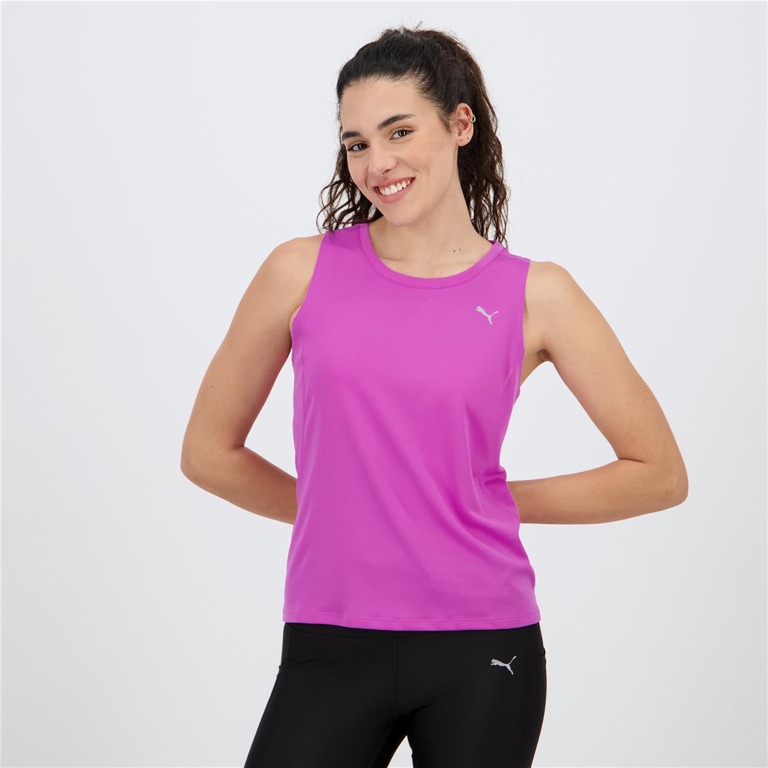Camiseta Tirantes Puma - Fucsia - Camiseta Running Mujer talla M