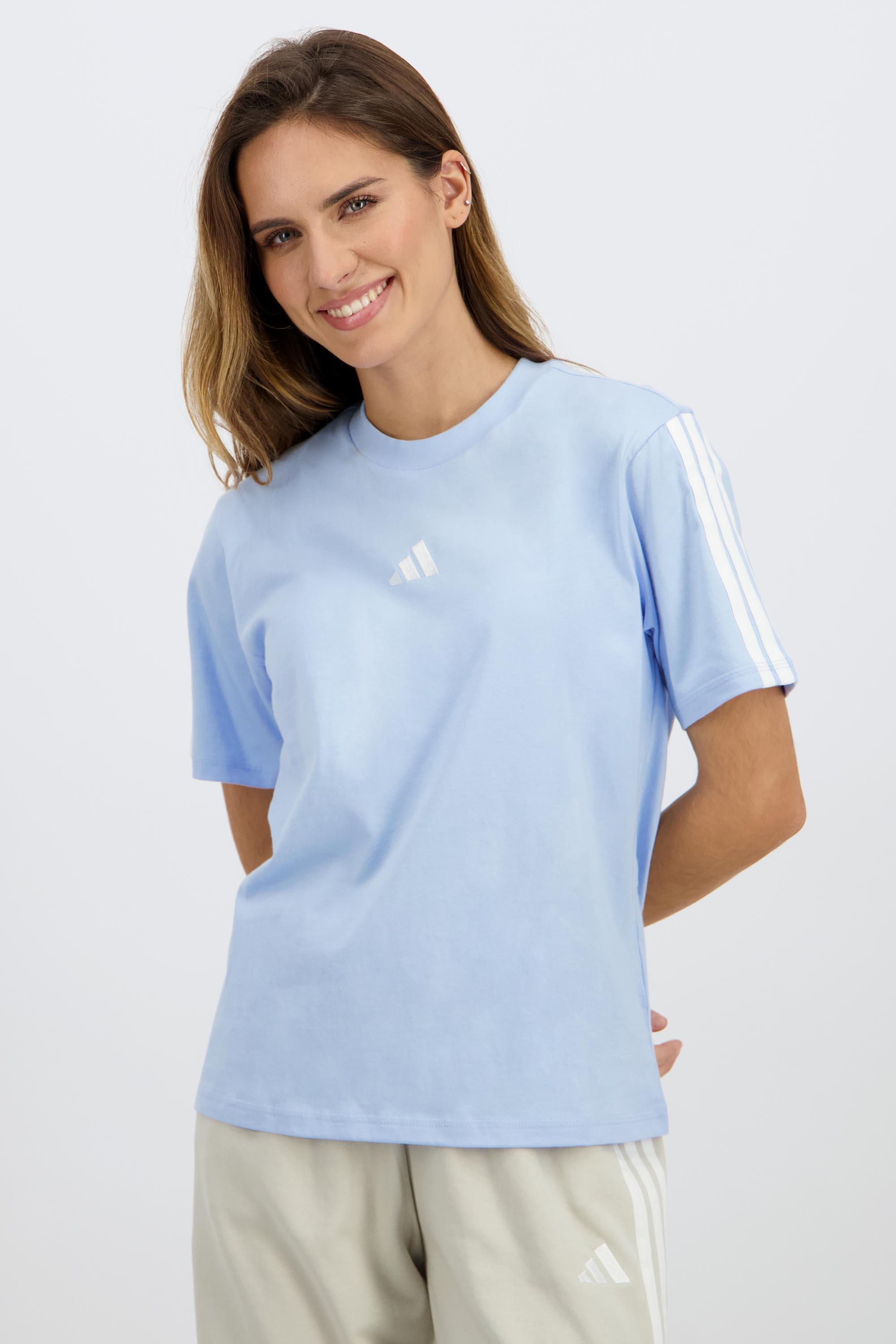 adidas 3S - Azul - Camiseta Mujer talla