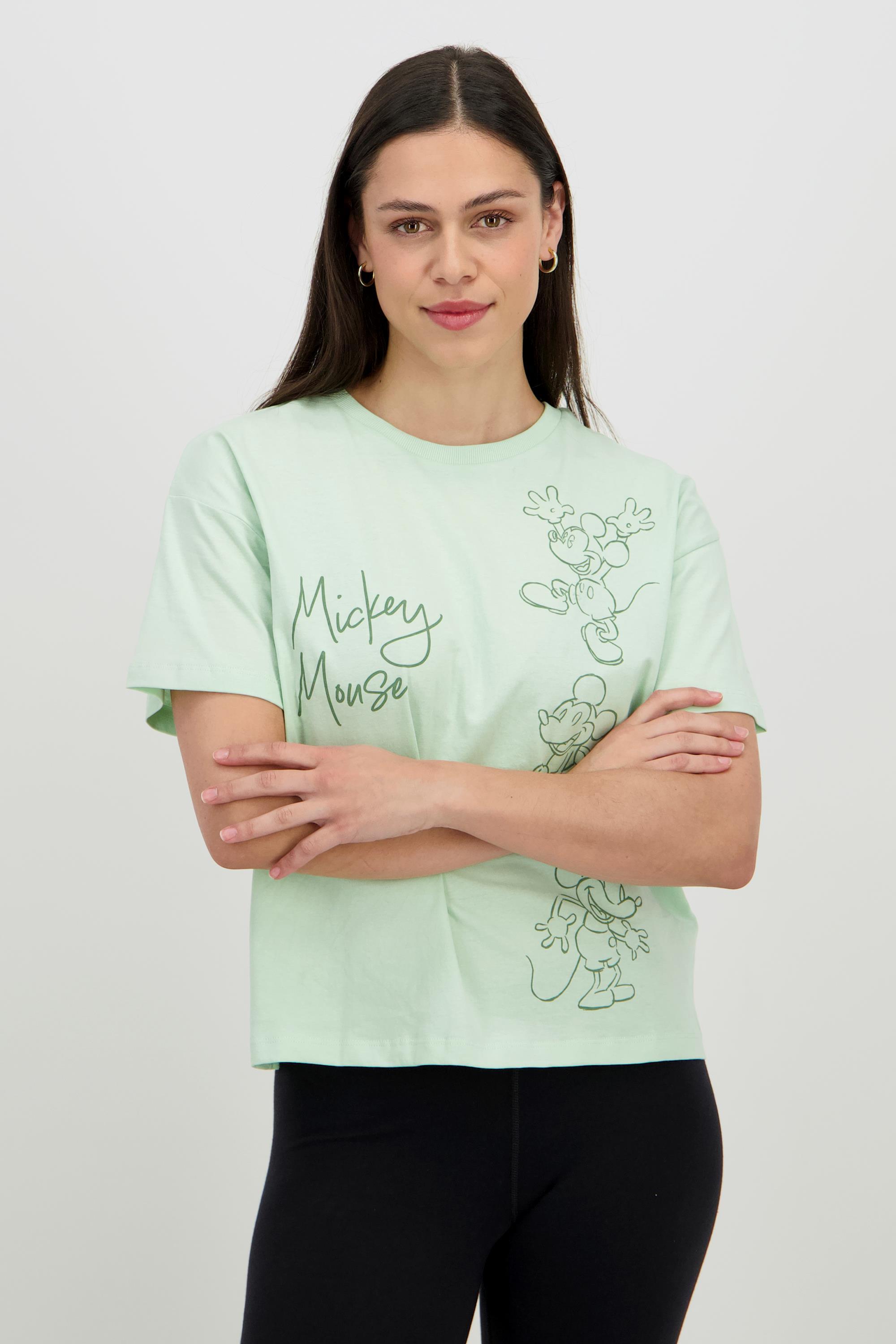 Camiseta Mickey - Verde - Camiseta Mujer Disney talla
