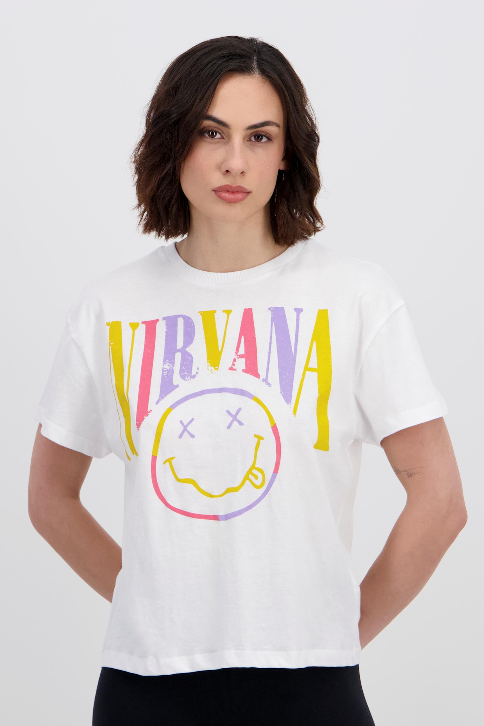 Camiseta Nirvana - Blanco - Camiseta Mujer talla