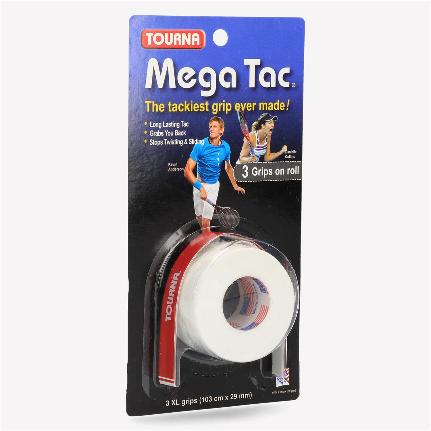 Tourna Mega Tac 3 XL - Blanco - Overgrip Tenis talla UNICA