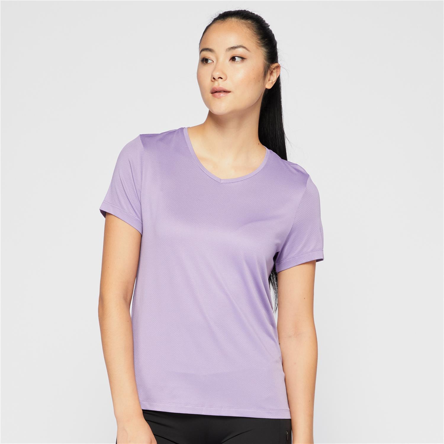 Camiseta Ipso - Malva - Camiseta Running Mujer talla L
