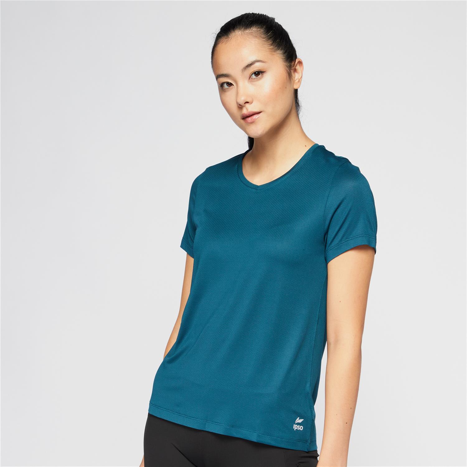 Camiseta Ipso - Verde - Camiseta Running Mujer talla M