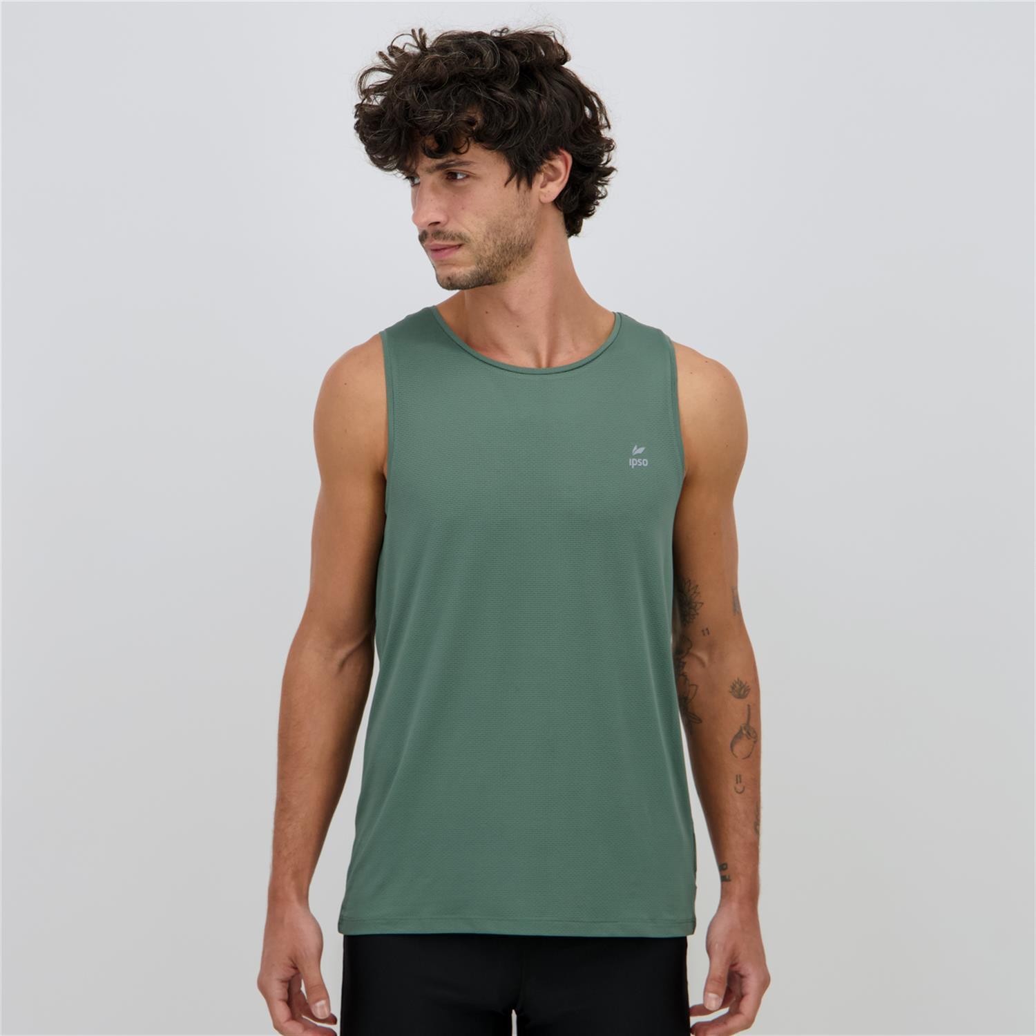 Camiseta Ipso - Kaki - Camiseta Sin Mangas Hombre talla S