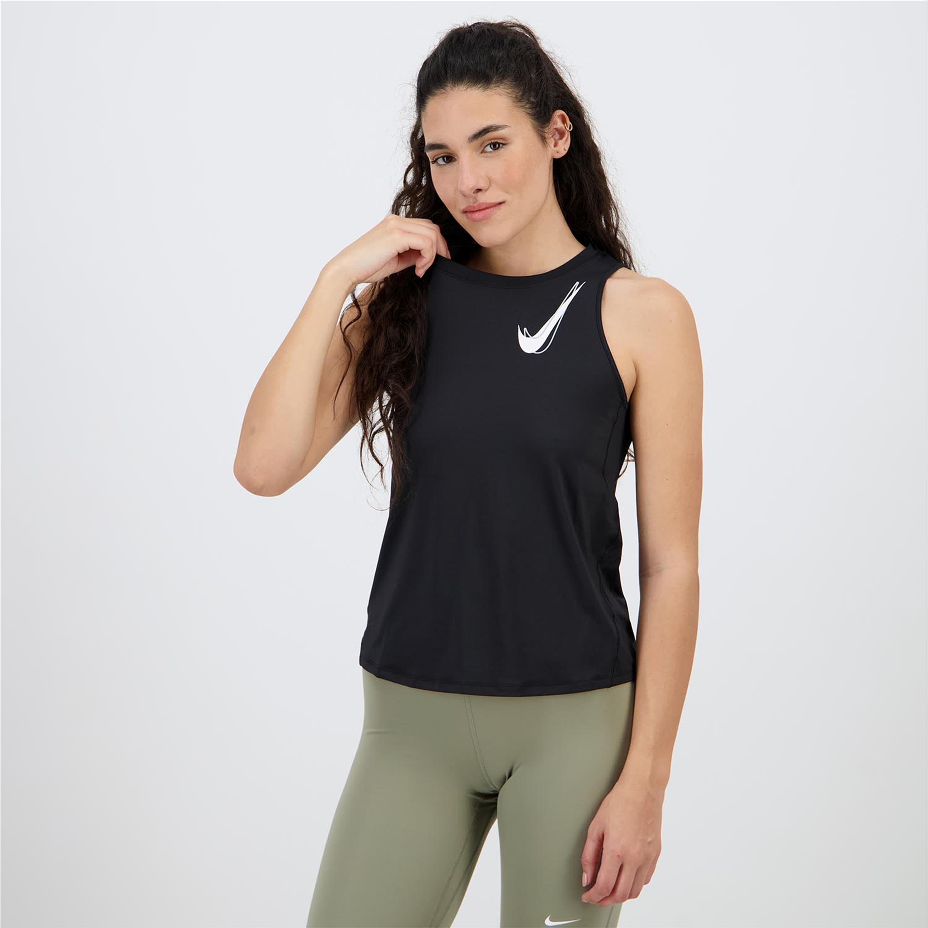 Nike One Swoosh - Negro - Camiseta Fitness Mujer talla L