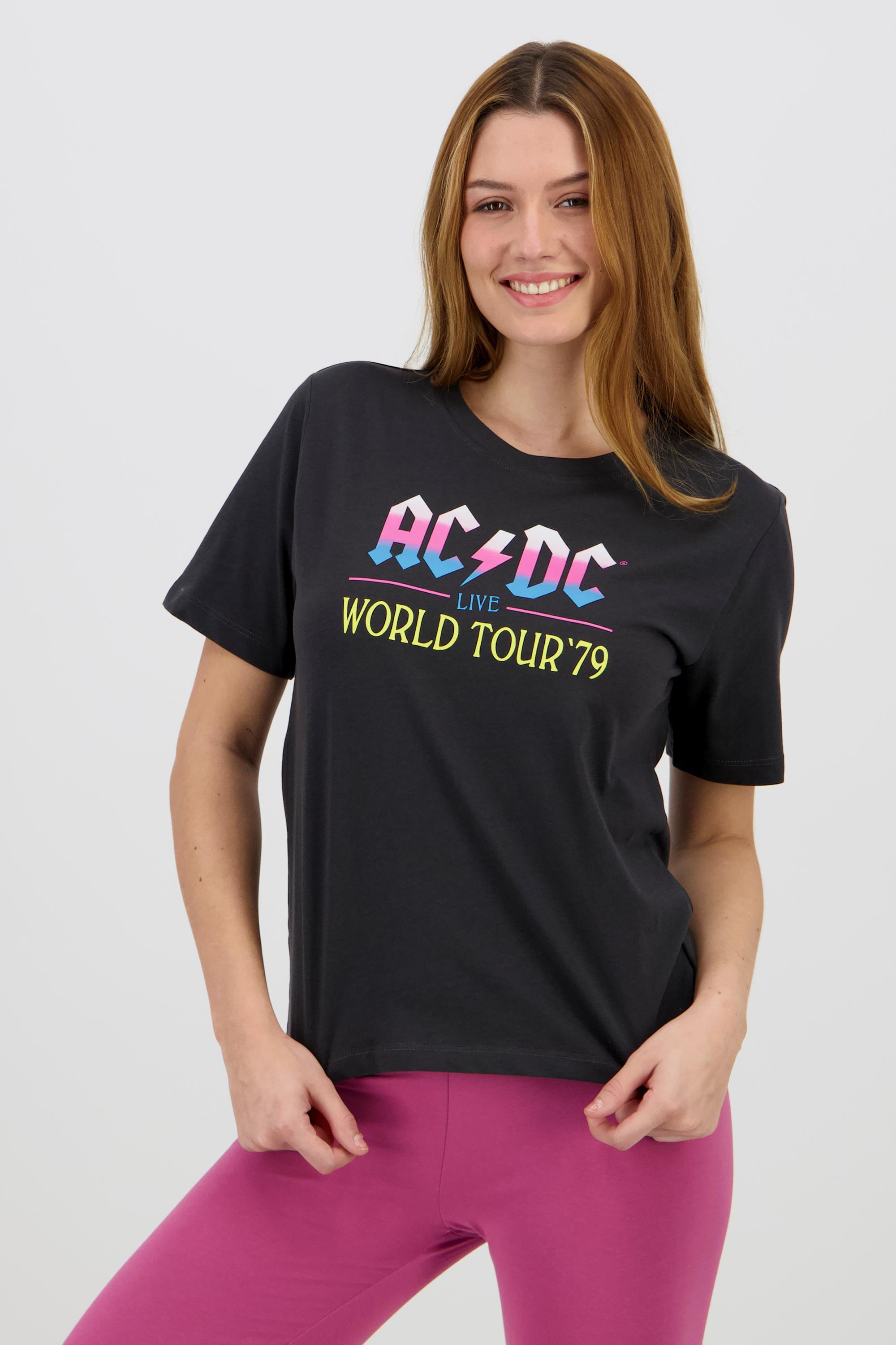 Camiseta AC/DC - Gris - Camiseta Algodón Mujer talla S