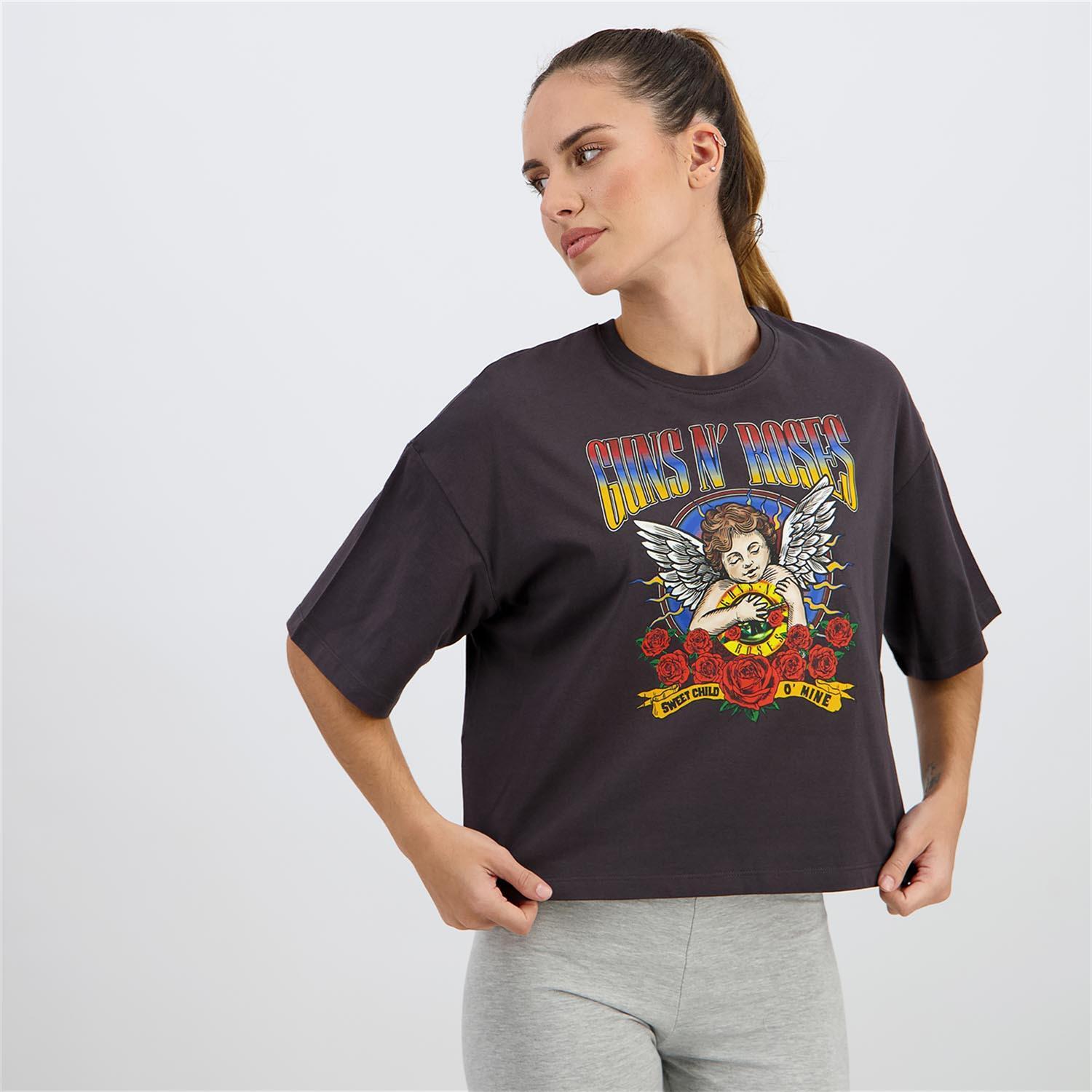 Gun N' Roses - Cinza - T-shirt Algodão Mulher tamanho L