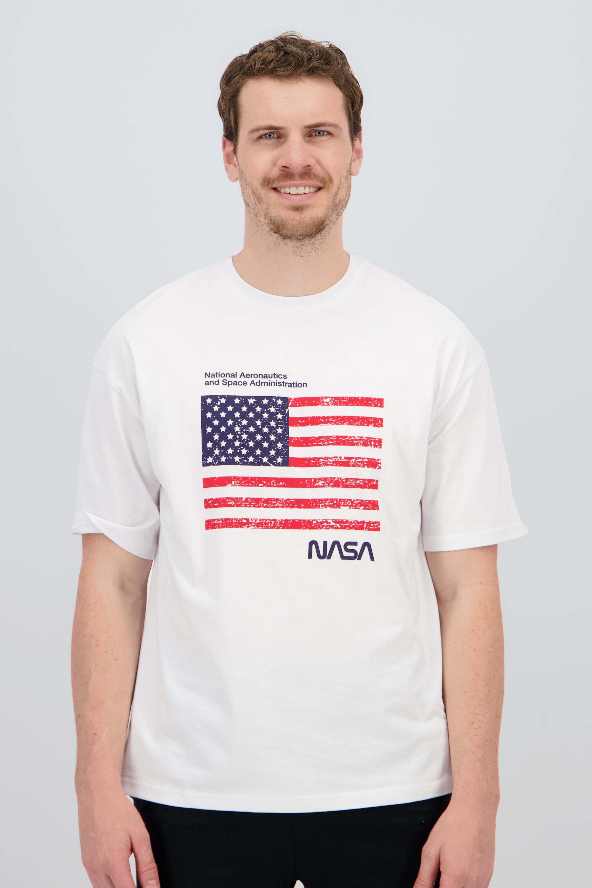 Camiseta NASA - Blanco - Camiseta Manga Corta Hombre talla