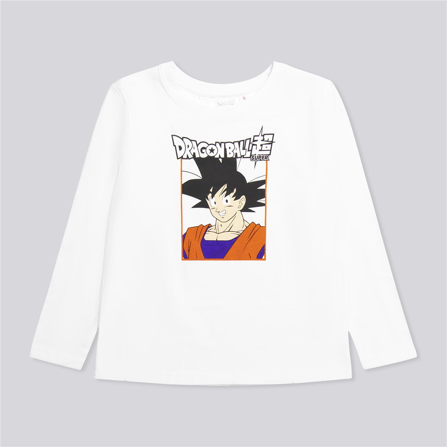 Camiseta Manga Larga Goku - Blanco - Camiseta Niño Dragon Ball talla 6
